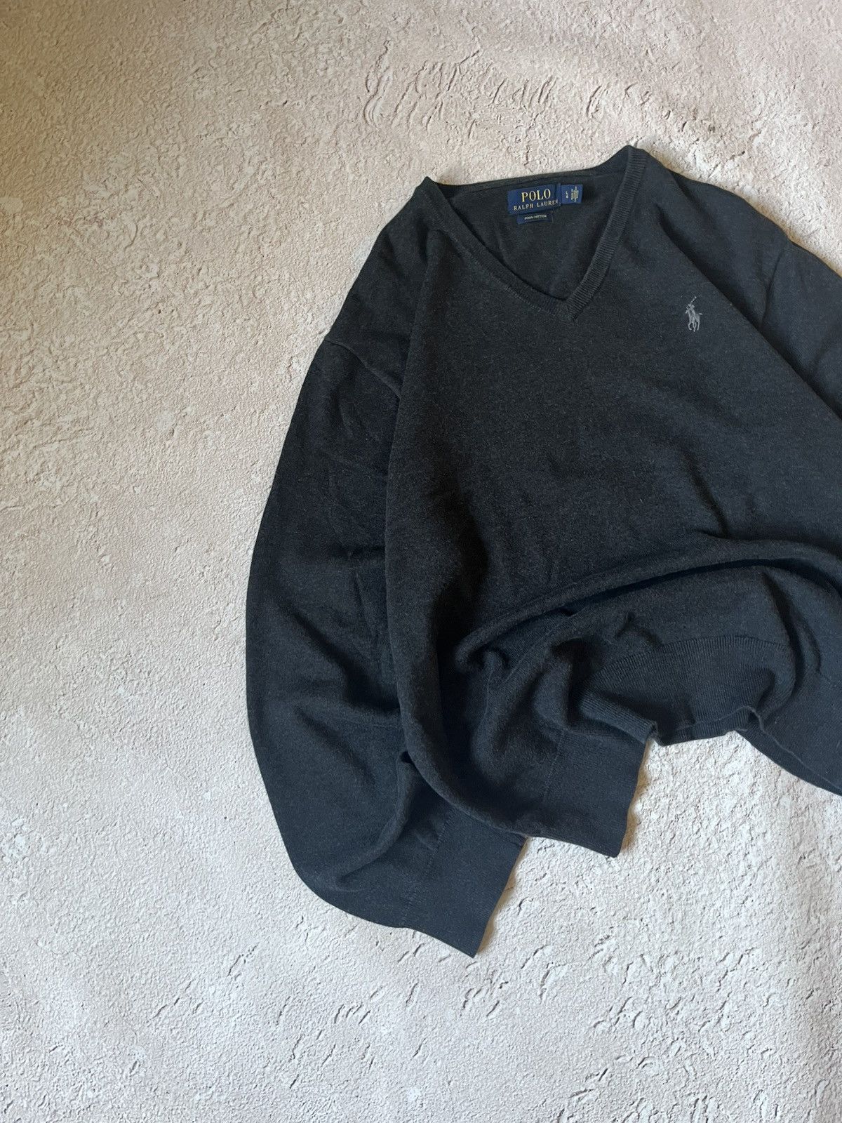Polo Ralph Lauren Polo Ralph Lauren Black V-Neck Knit Sweater Size US L / EU 52-54 / 3 - 3 Thumbnail