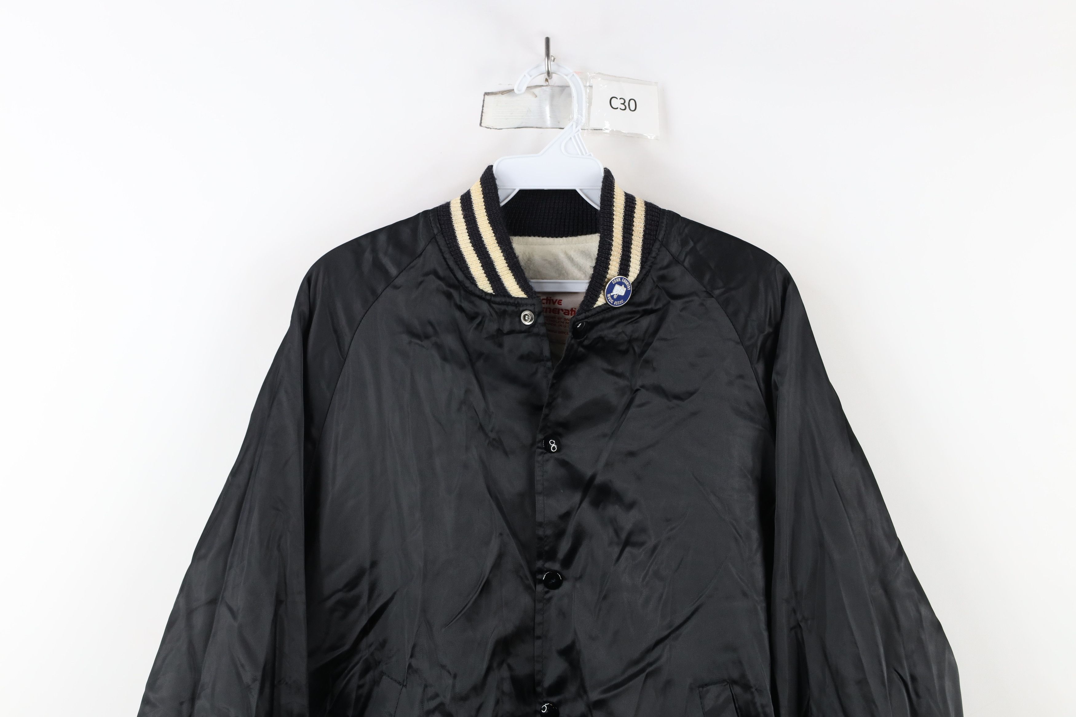 Vintage Vintage 80s 90s Opryland Lined Satin Bomber Jacket Black USA Size US M / EU 48-50 / 2 - 2 Thumbnail