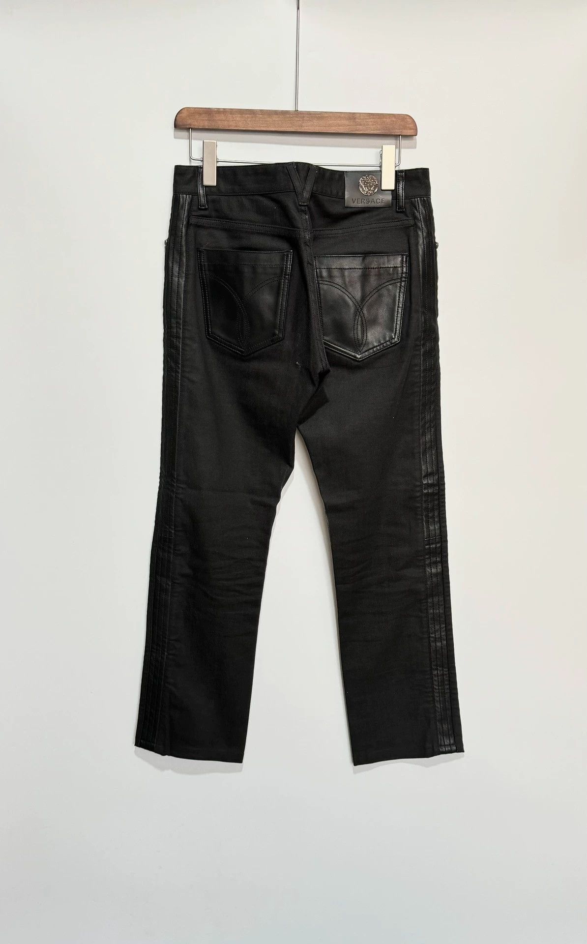 Versace Versace Patchwork Leather Jeans 30 Size US 30 / EU 46 - 2 Thumbnail