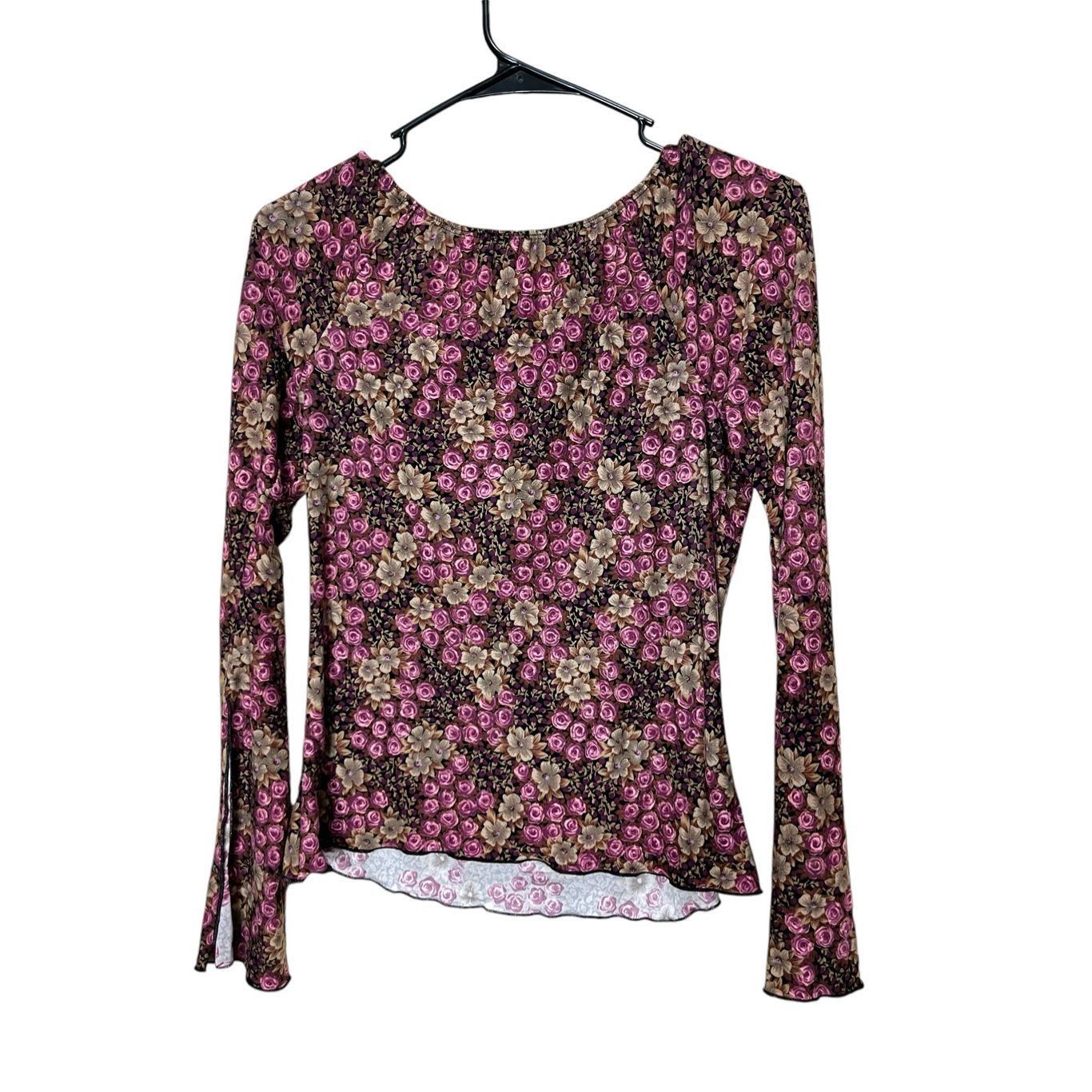 Other Vintage Self Esteem Y2K Floral Print Babydoll Blouse Size M / US 6-8 / IT 42-44 - 5 Thumbnail