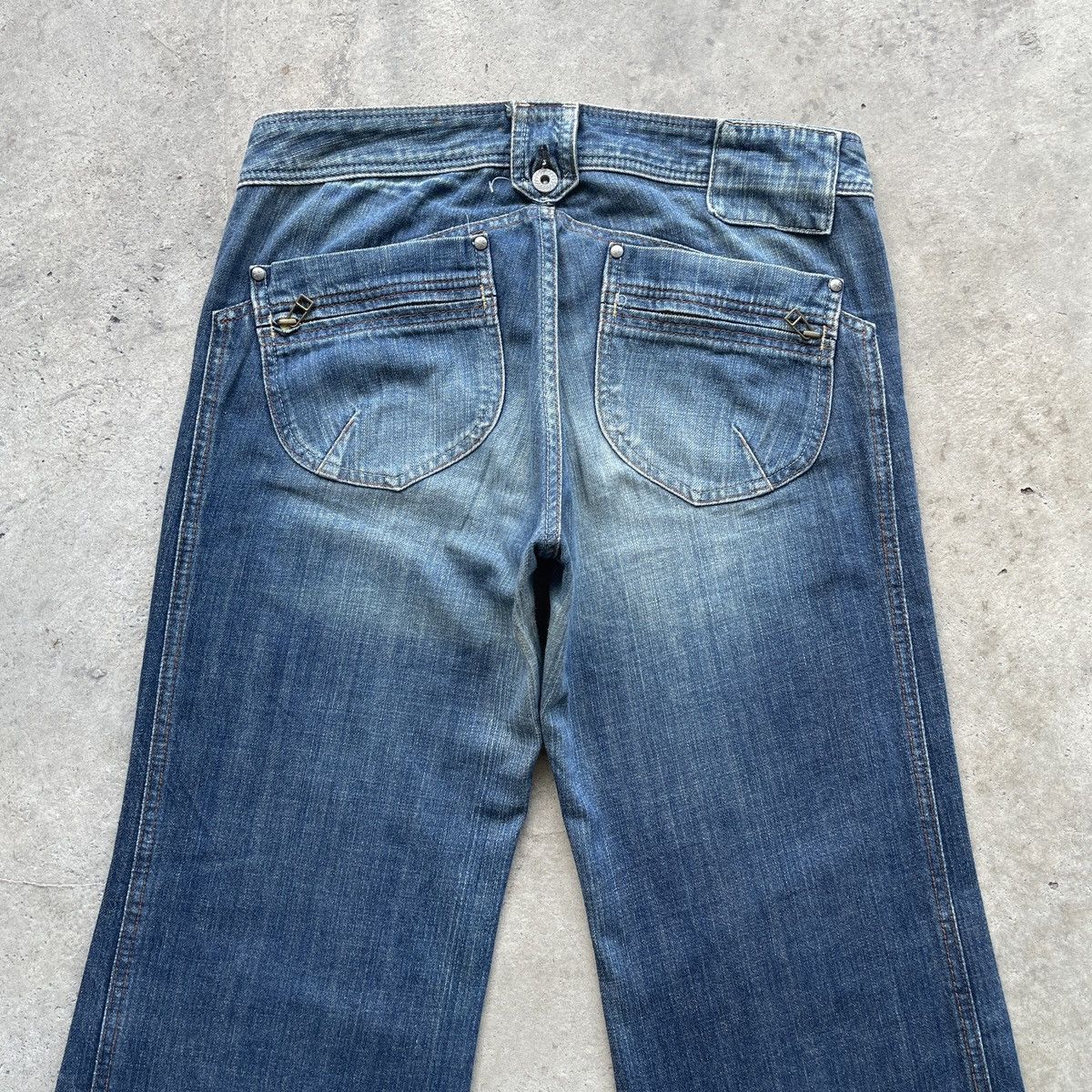 Japanese Brand Vintage Japanese FLARE Faded BOOTCUT Jeans Denim Pants RARE Size US 32 / EU 48 - 10 Thumbnail