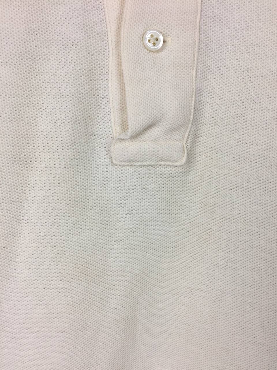 Polo Ralph Lauren Vtg Polo Ralph Lauren Small Logo Cream Pique Polo Shirt Size US L / EU 52-54 / 3 - 4 Thumbnail