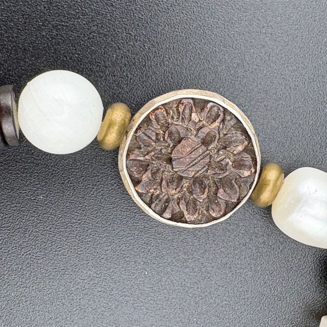 Other Silpada Sterling Silver Pearl Bronzite Stretch Bracelet Size ONE SIZE - 3 Thumbnail