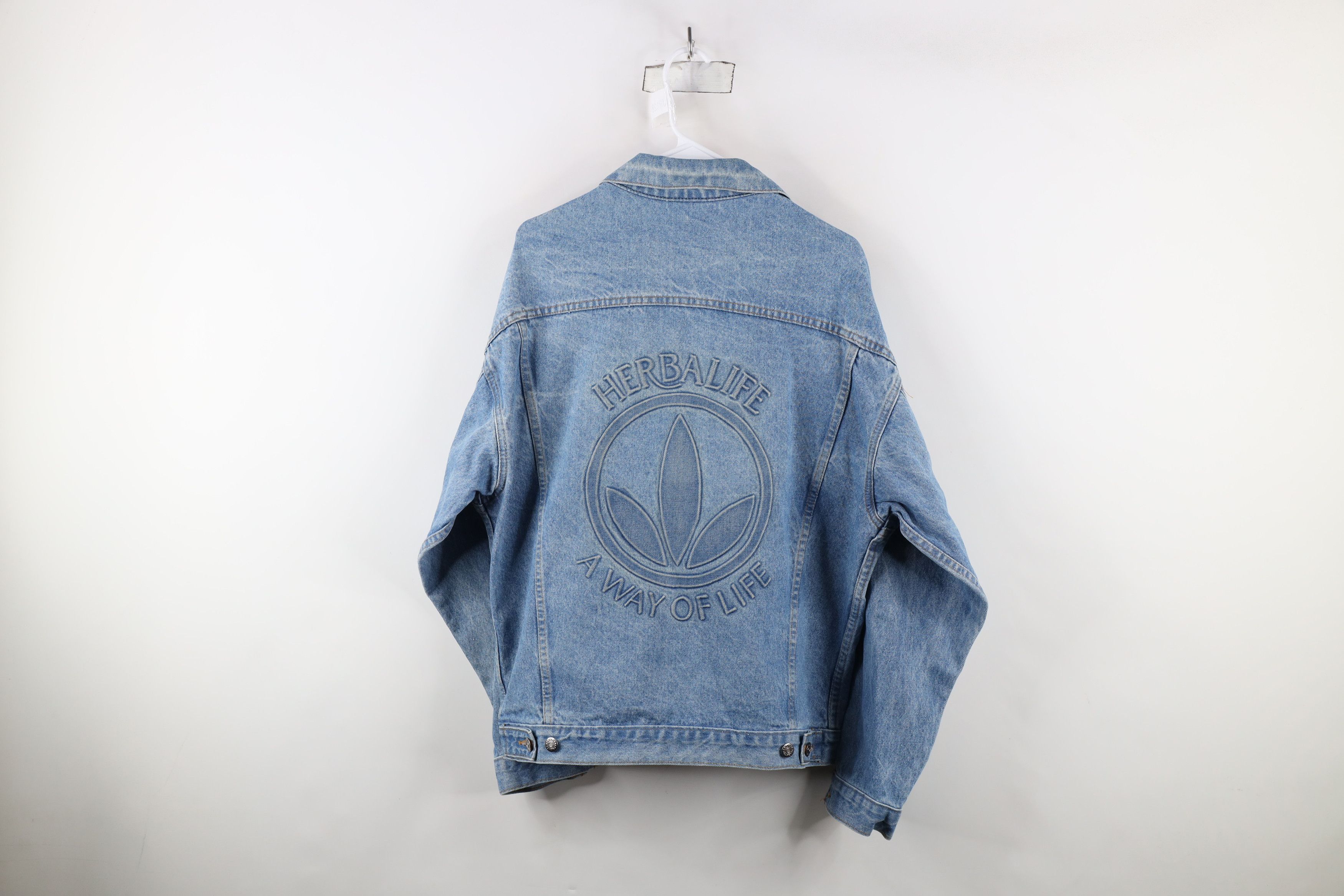 Vintage Vintage 90s Streetwear Flower Denim Jean Trucker Jacket USA Size US M / EU 48-50 / 2 - 12 Thumbnail