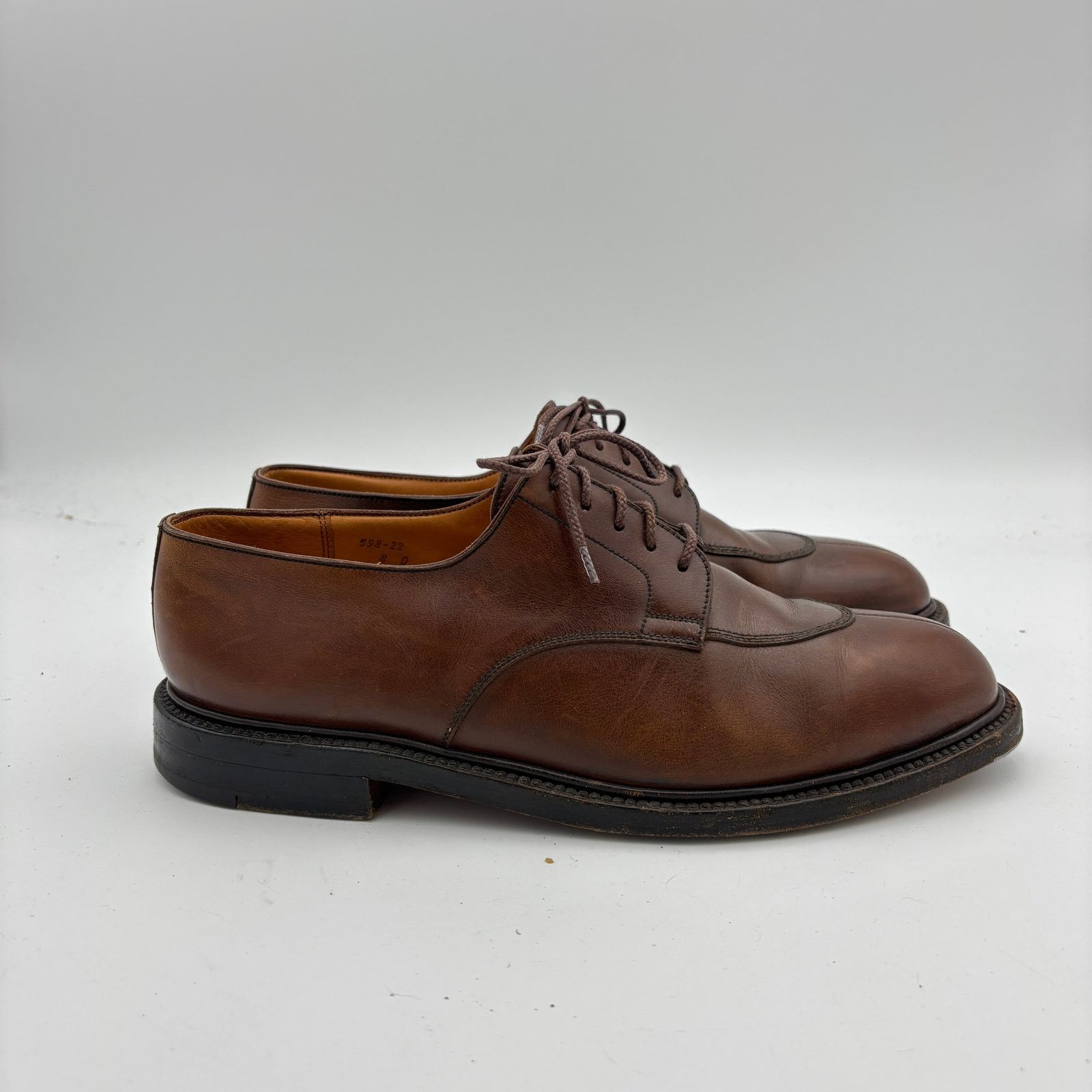 J.M. Weston J.M. Weston 598-22 Half Hunt Brown Boxcalf Derby Shoes 8D Size US 8 / EU 41 - 3 Thumbnail