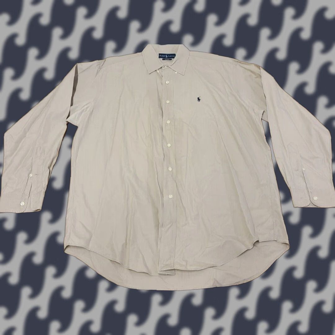 Polo Ralph Lauren Polo Ralph Lauren Shirt Men Beige L Long Sleeve Button-Down Knit Cotton Embroidered Logo Classic Casual Business Size US L / EU 52-54 / 3 - 1 Thumbnail