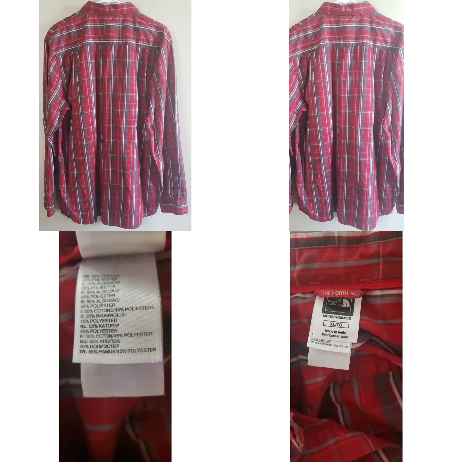 The North Face VINTAGE The North Face Shirt Button-Up Plaid Long Sleeve Men XL Orange Red Button-Down Collar Mens Size US XL / EU 56 / 4 - 8 Thumbnail