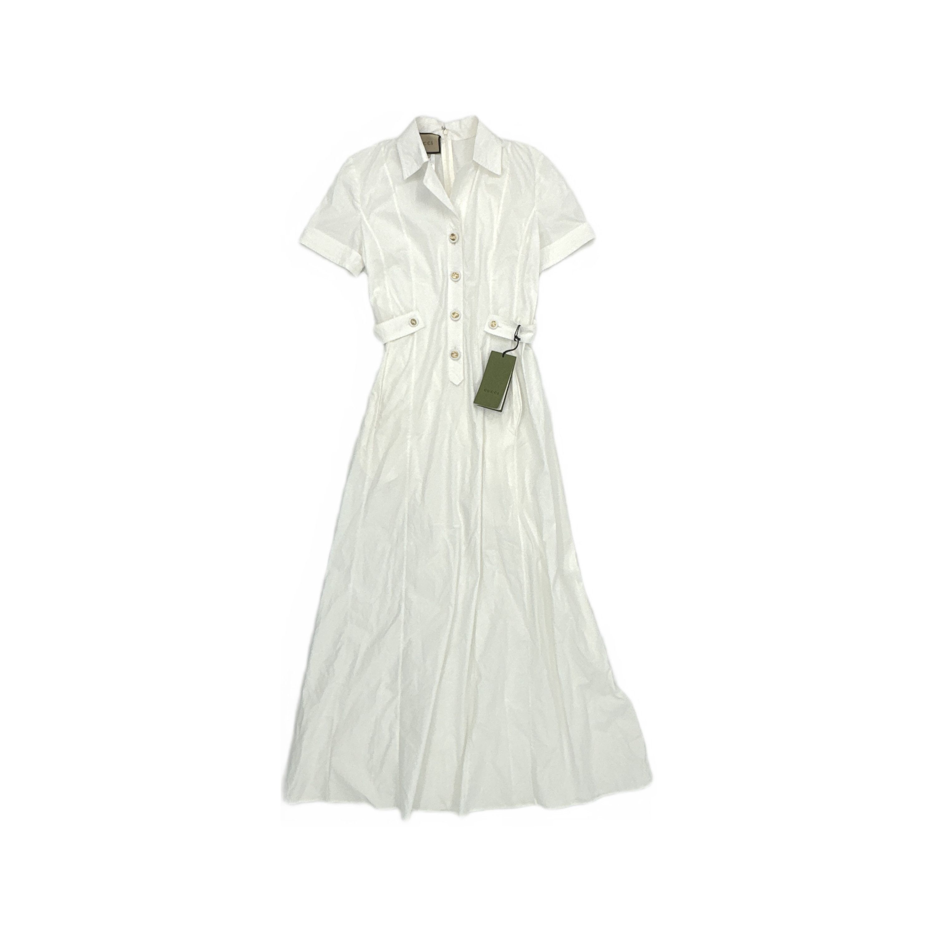 Gucci Gucci White Cotton Maxi Dress Size 38 Size XS / US 0-2 / IT 36-38 - 1 Thumbnail