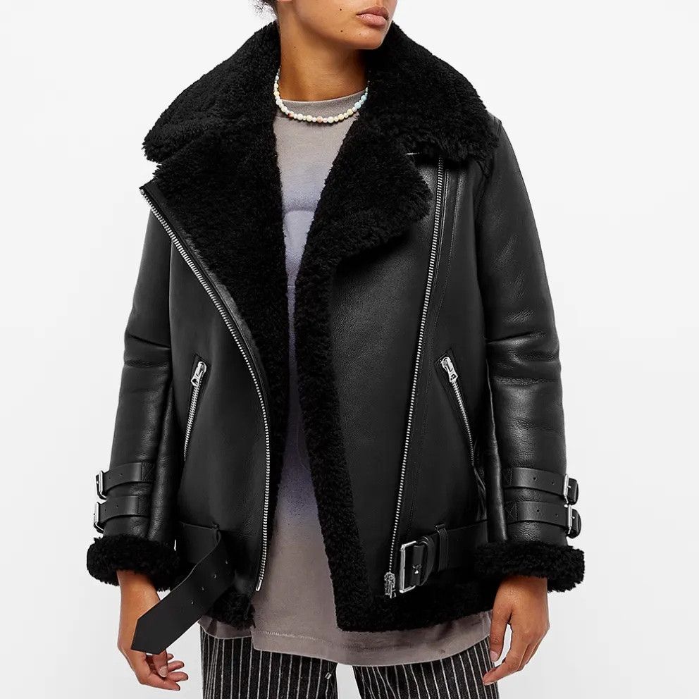 Acne Studios Acne Studios Velocite Leather Shearling Jacket Size XS / US 0-2 / IT 36-38 - 1 Thumbnail