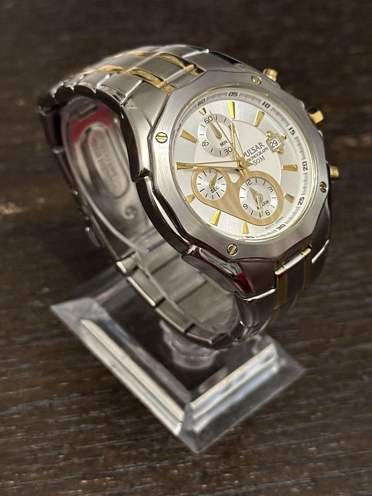 Seiko 2012 Seiko Pulsar “Two-Tone” Chronograph 12 Corner Watch Size ONE SIZE - 1 Thumbnail