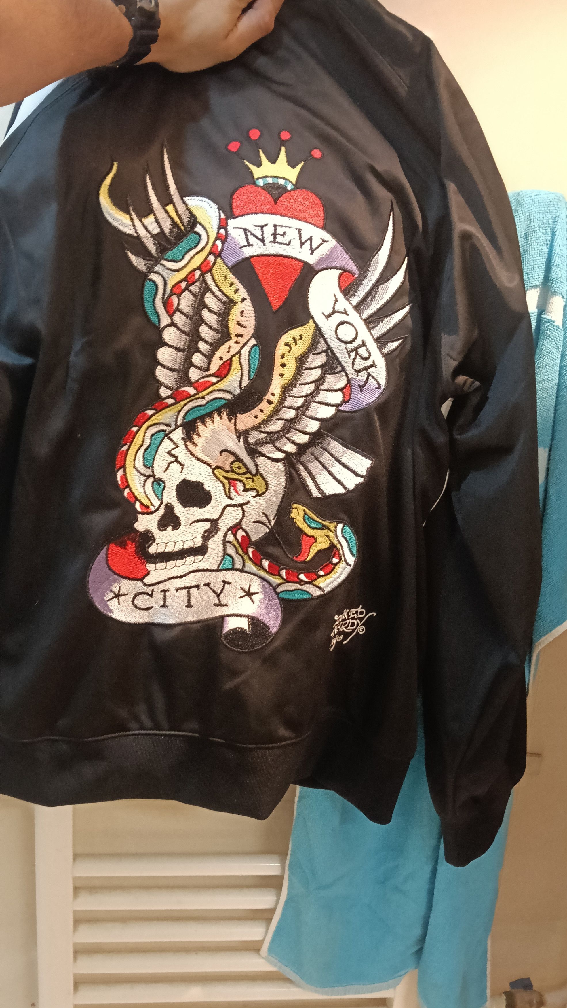 Ed Hardy Ed Hardy embroided track jacket New York Skull Size US XL / EU 56 / 4 - 1 Thumbnail