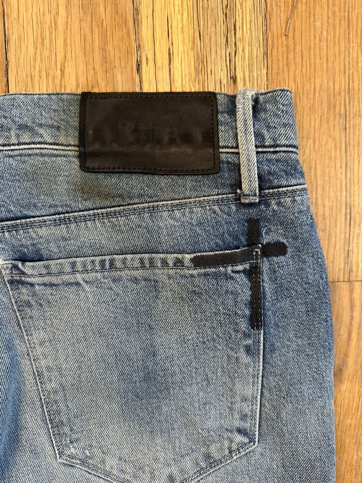 Rta Rta Small White Spell Patched Blue Denim Jeans Size 38 Size US 38 / EU 54 - 4 Thumbnail