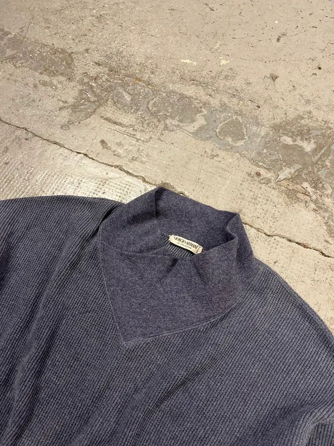 Giorgio Armani 1990s Giorgio Armani High Neck Blue Wool Sweater Size US L / EU 52-54 / 3 - 6 Thumbnail