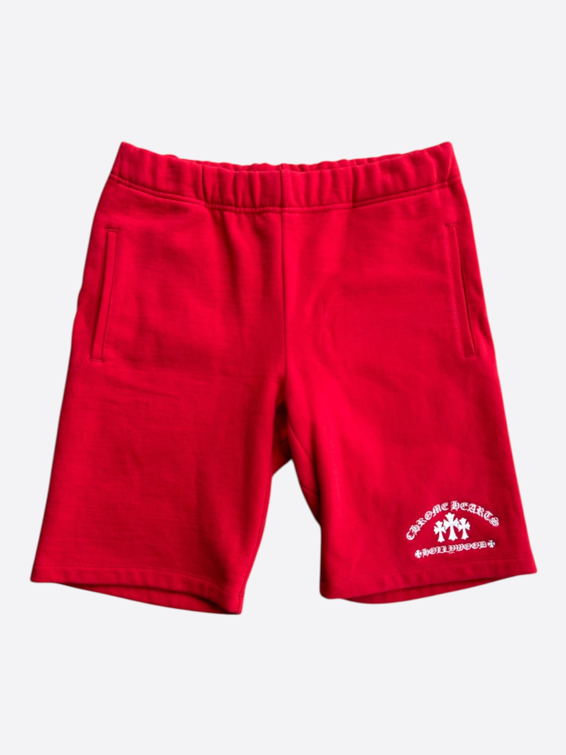 Chrome Hearts Chrome Hearts Red & White Triple Cross Embroidered Shorts Size US 34 / EU 50 - 1 Thumbnail