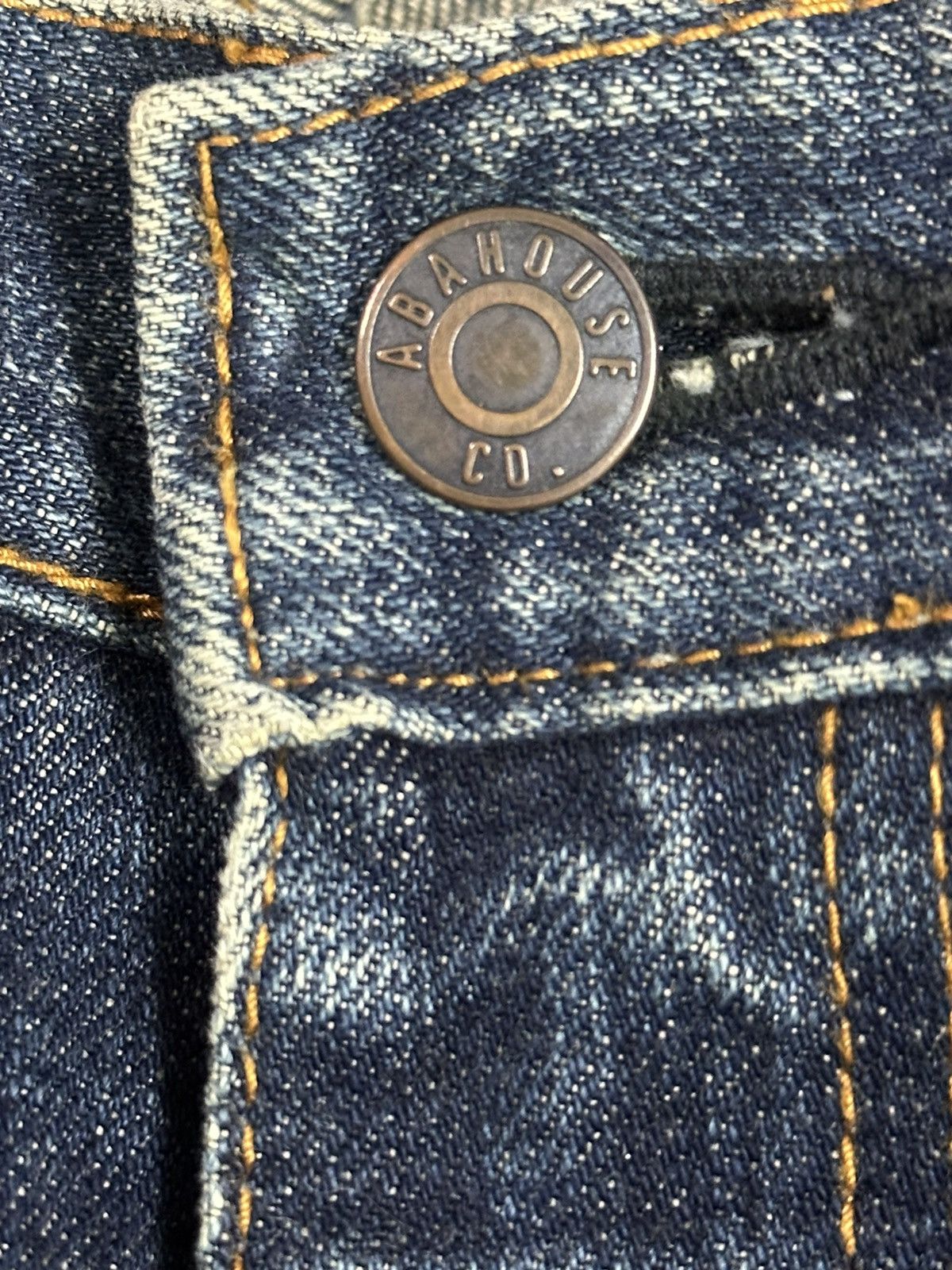 ABAHOUSE Vintage Japanese Abahouse Blue Wash Distressed Flare Jeans Size US 31 - 9 Thumbnail