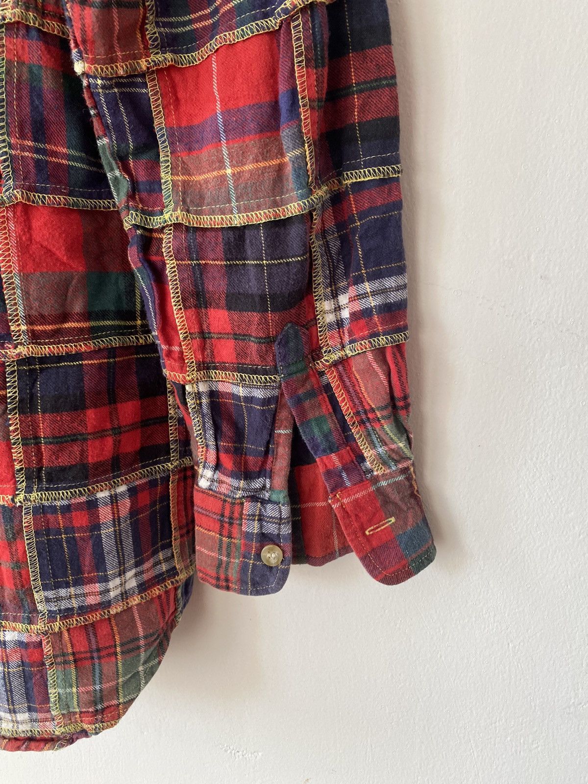 Japanese Brand × Polo Ralph Lauren × Vintage VINTAGE JAPANESE PATCHWORK FLANNEL PLAID SHIRT Size US L / EU 52-54 / 3 - 5 Thumbnail
