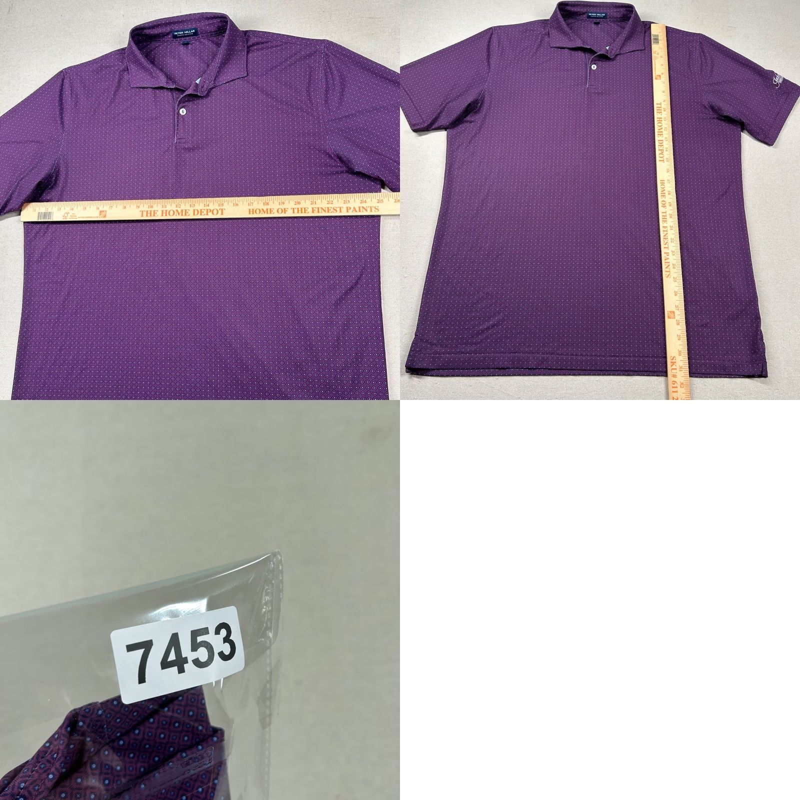 Peter Millar Peter Millar Crown Crafted Golf Polo Shirt Mens XL Purple Geometric Stretch Performance Size US XL / EU 56 / 4 - 8 Thumbnail