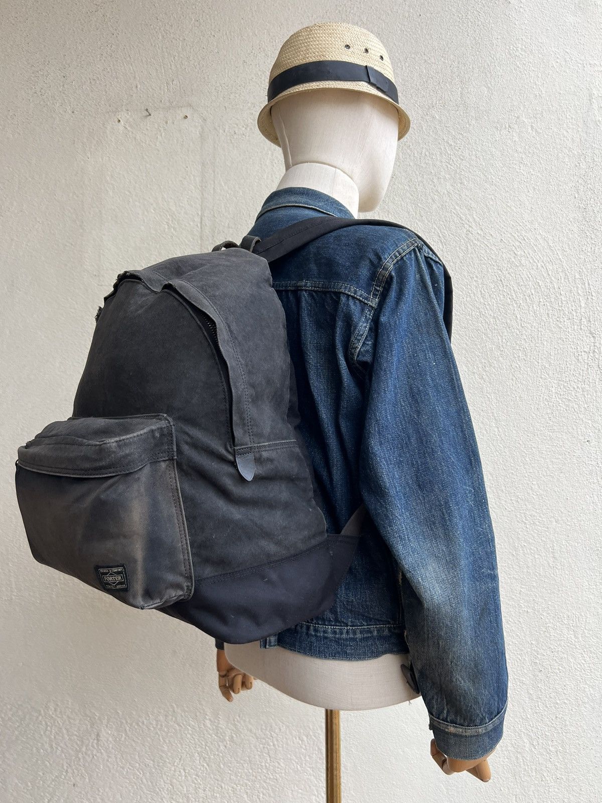 Porter Vintage Porter Distress Yoshida Sun Fade Black Backpack Bag Size ONE SIZE - 1 Thumbnail