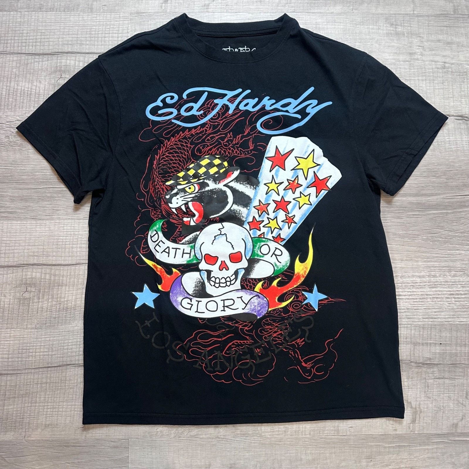 Ed Hardy Men's ED HARDY Death Or Glory Black T-Shirt Size Medium Size US M / EU 48-50 / 2 - 1 Thumbnail