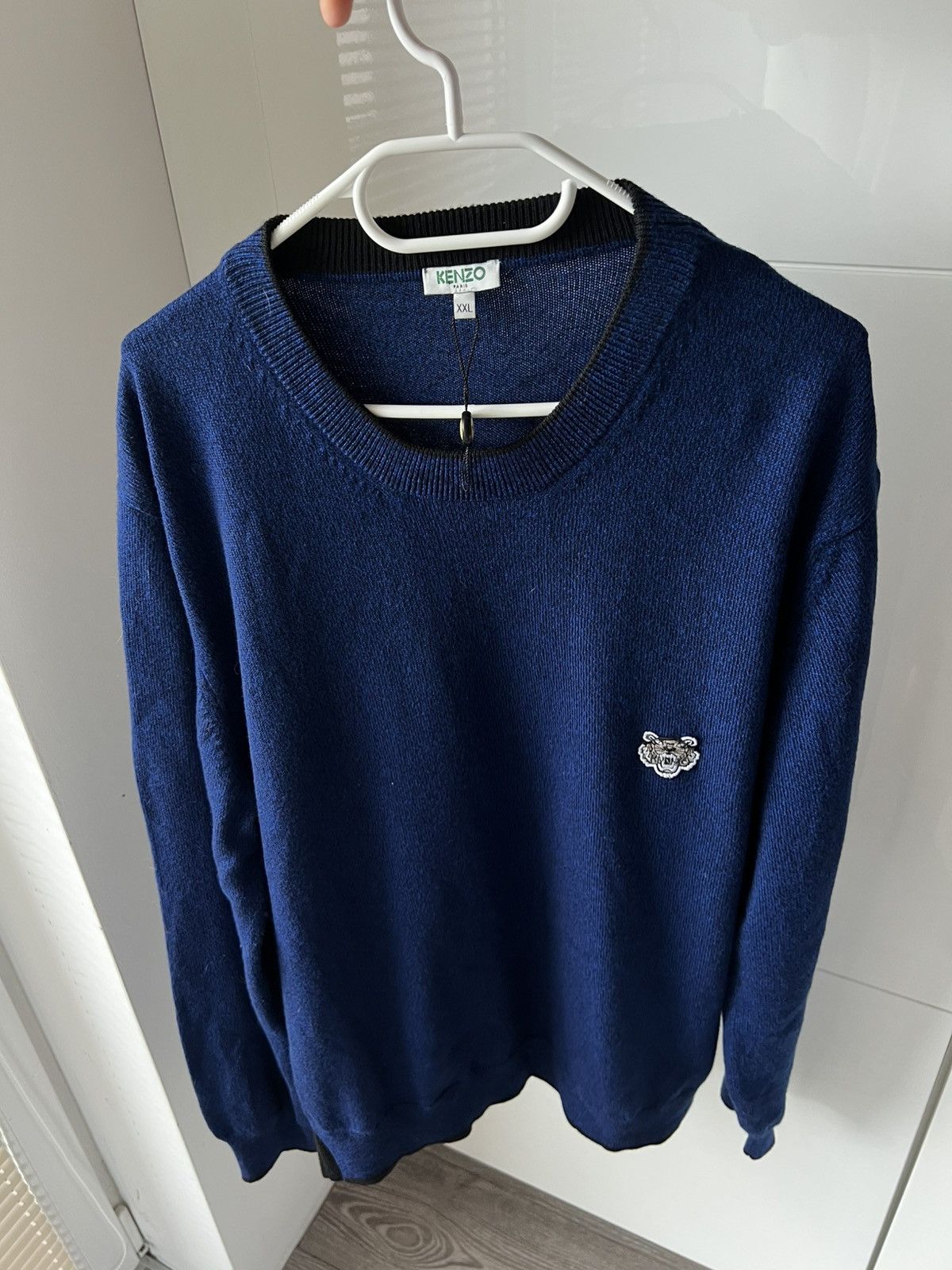 Kenzo Rare Wool Kenzo Embroidered Logo Luxuxry Blue Sweater Size US XXL / EU 58 / 5 - 6 Thumbnail