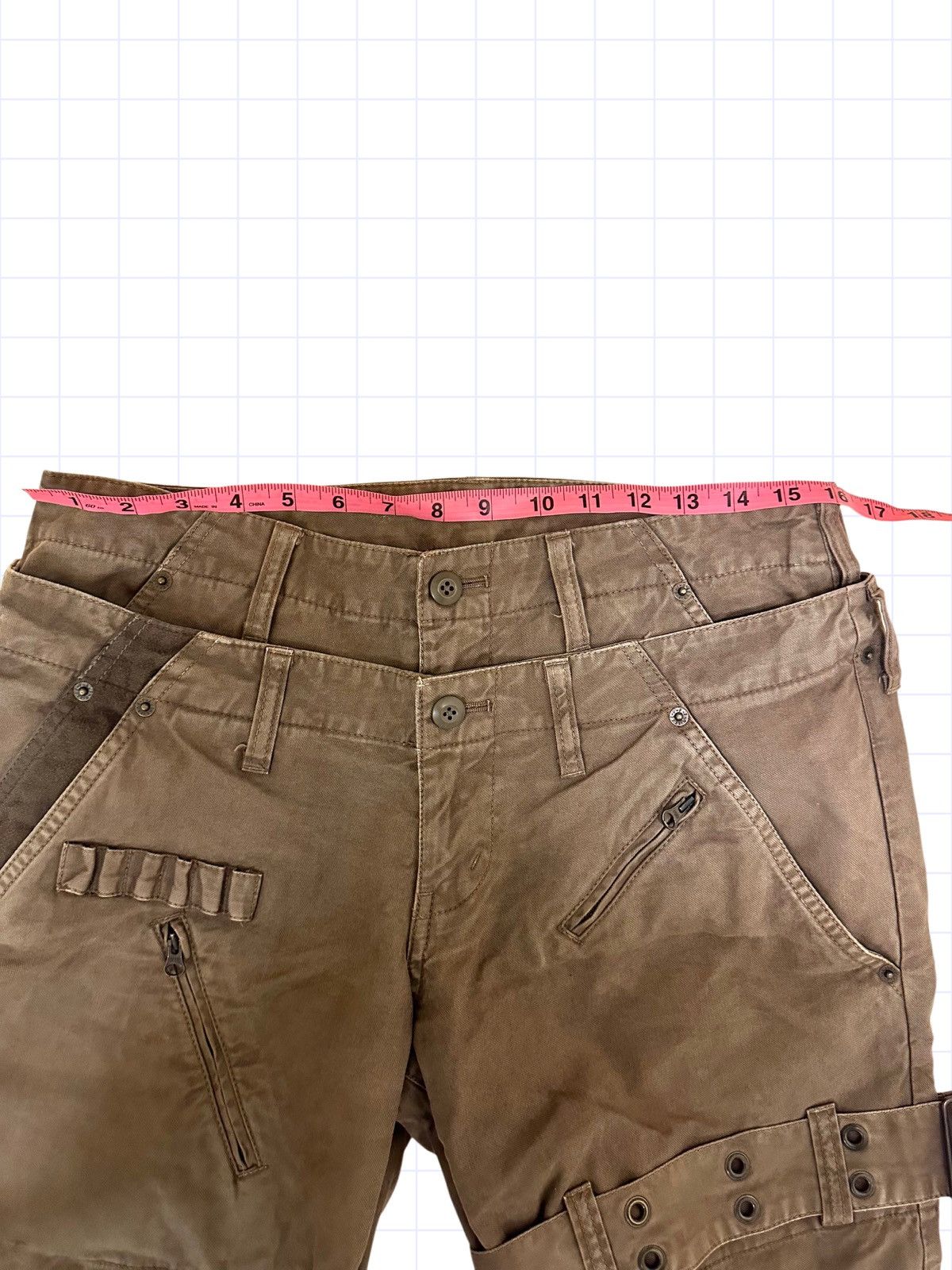 Japanese Brand × Vintage Vintage Double Waisted Japanese Twill Pants Denim Tan Brown Size US 32 / EU 48 - 9 Thumbnail