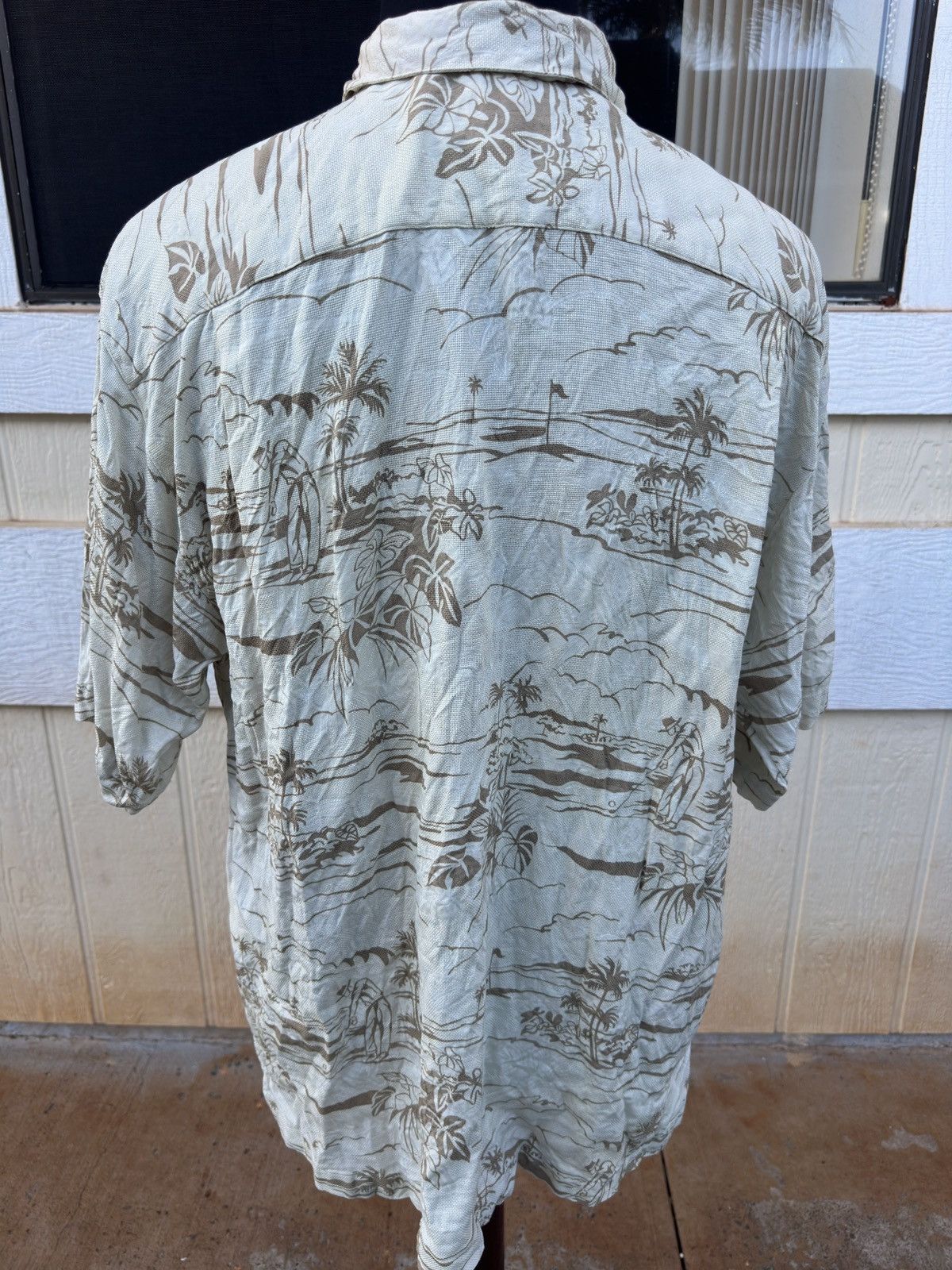 Other Kahala Hawaiian Print Full Button Beige Silk Men's Large Size US L / EU 52-54 / 3 - 2 Thumbnail