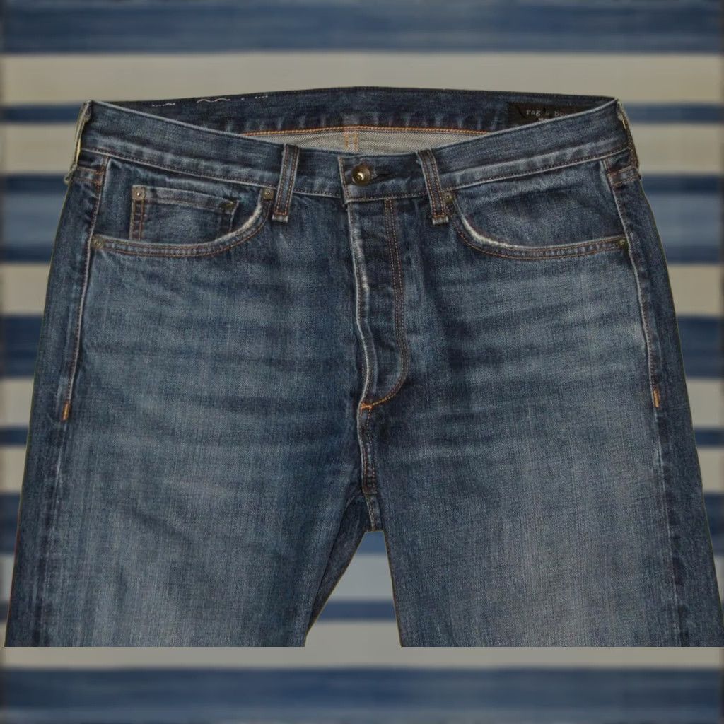 Rag & Bone RAG & BONE Denim Jeans Straight 32 x 30 Blue Men Regular Inseam 30 Slim Fit Redwood 2 Redwood Fit 2 Slim Fit Denim Jeans 32 x 30 Size US 32 / EU 48 - 1 Thumbnail