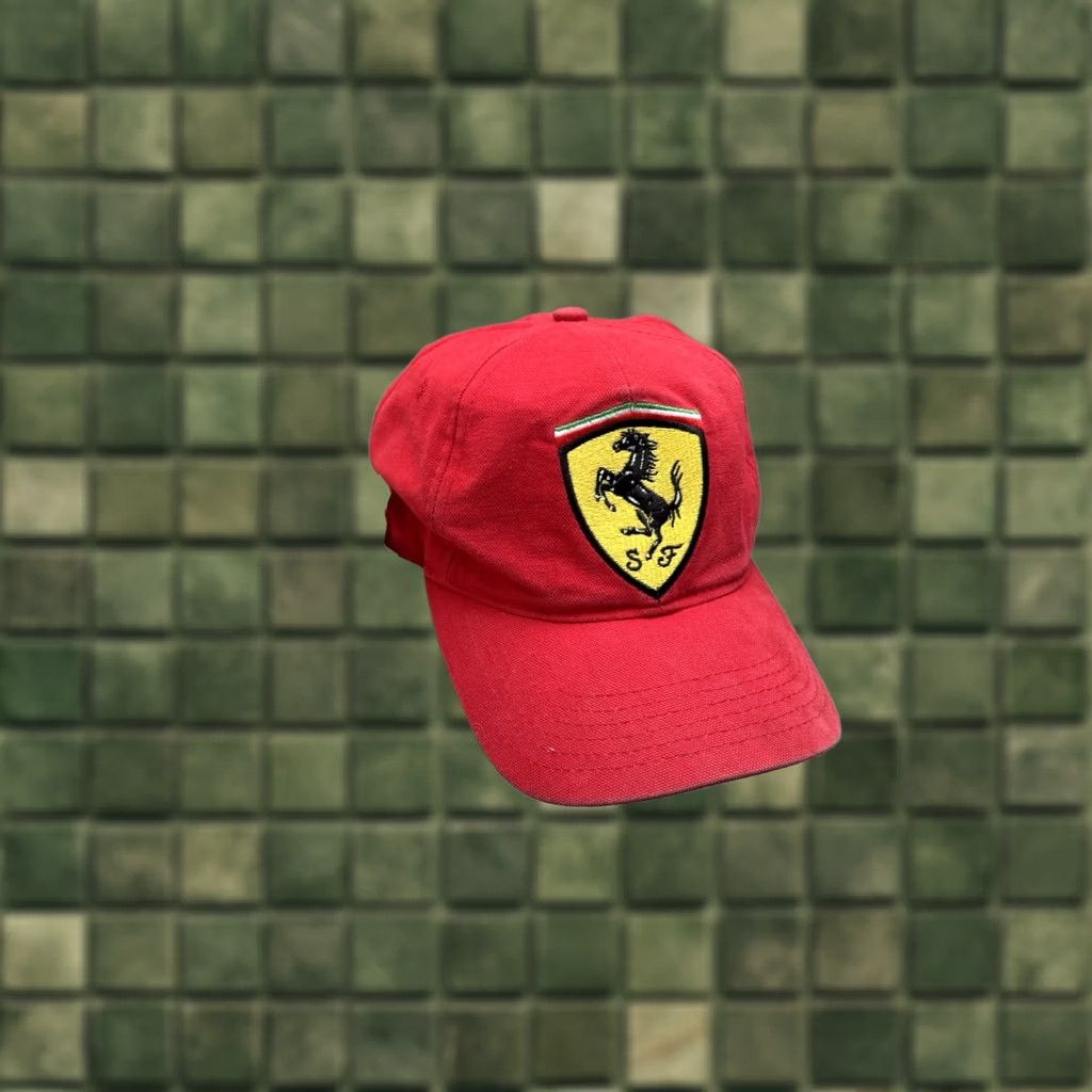 Ferrari VINTAGE Ferrari 90s Official Product Big Logo Racing Red Cap Men One Size Size ONE SIZE - 1 Thumbnail