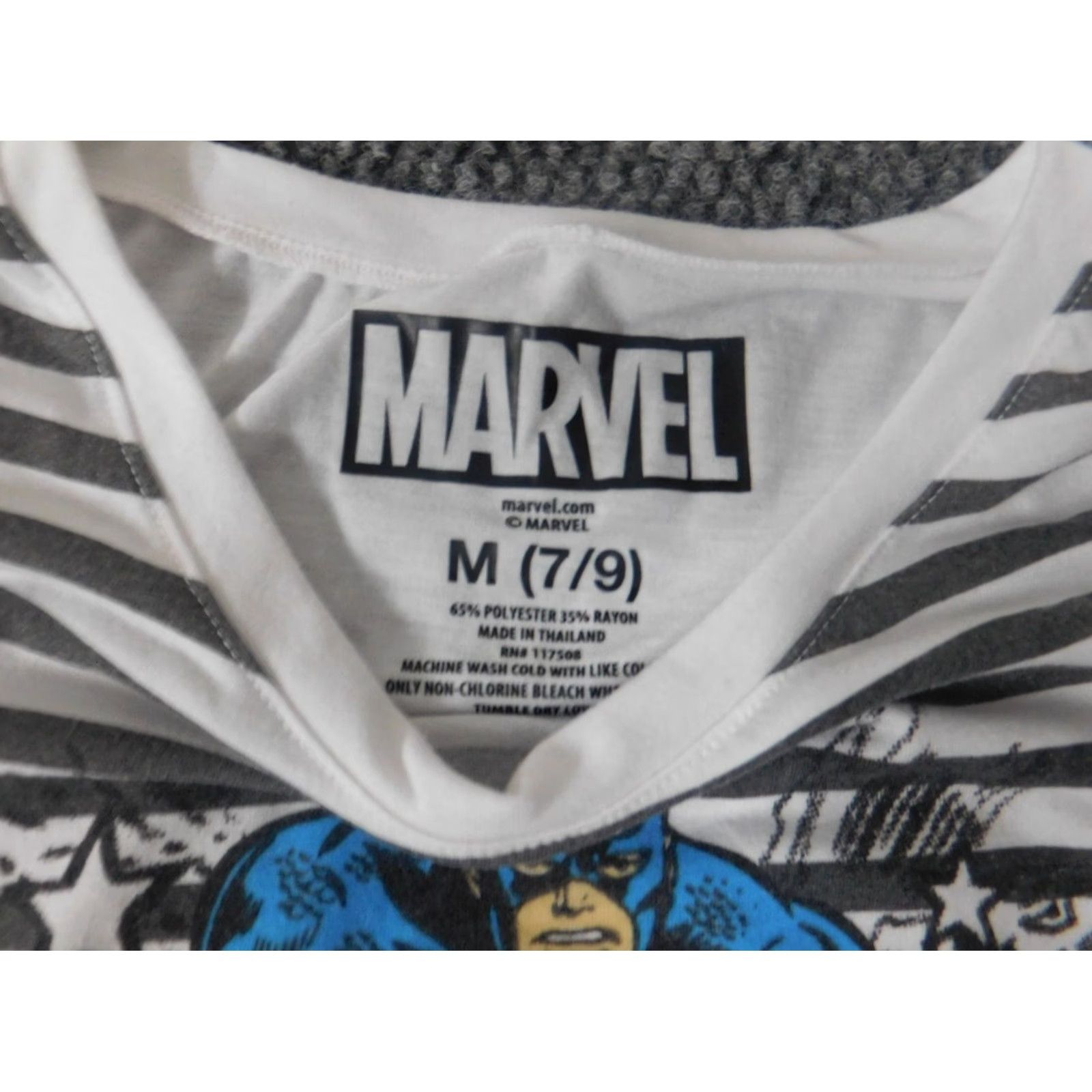 Vintage Captain America Marvel Shirt Tank Womens Medium Gray Striped Lightweight Pullover Casual Pullover Tank Lightweight 90s Style Size M / US 6-8 / IT 42-44 - 5 Thumbnail