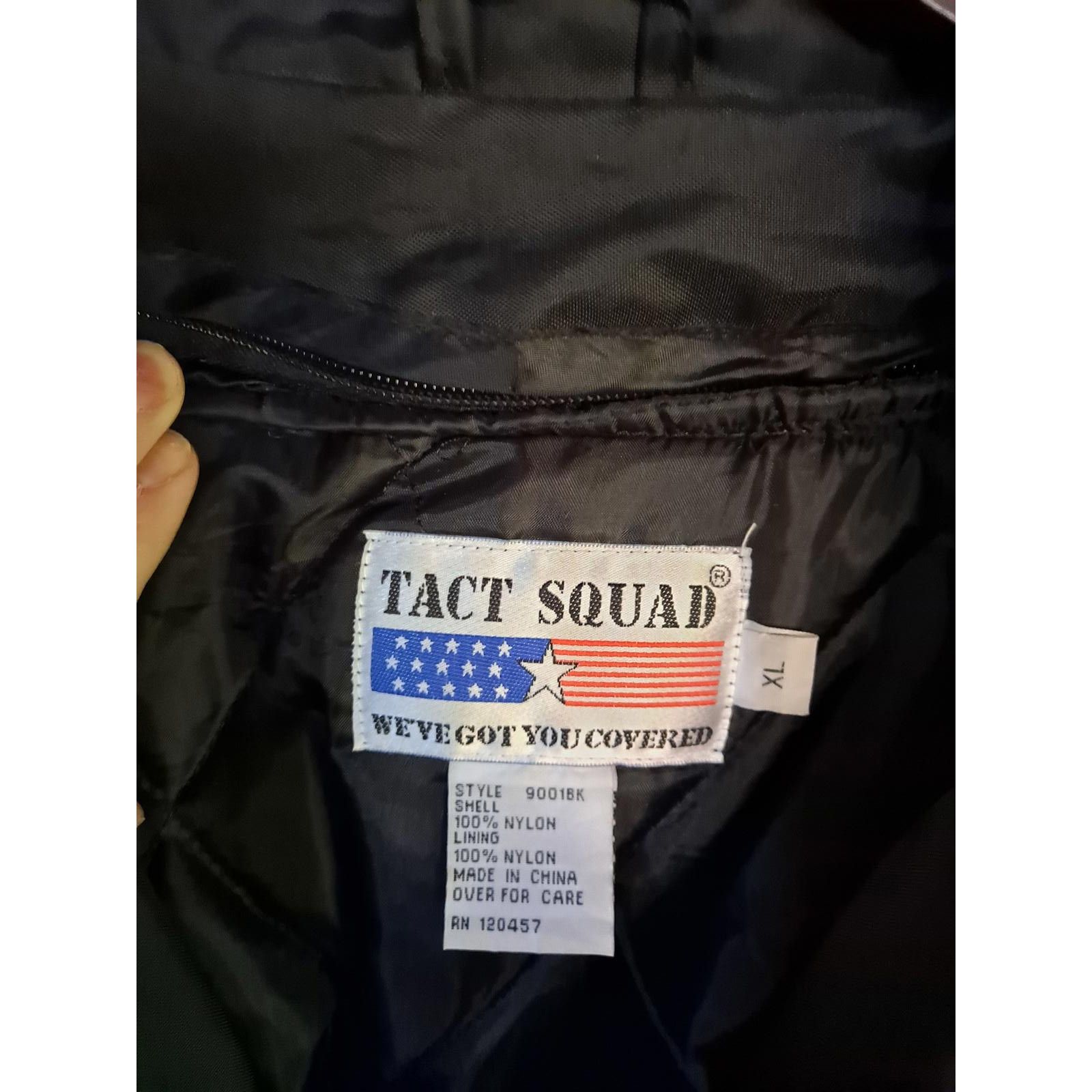 Tact Squad Black Insulated Jacket with Hook and Loop Front P