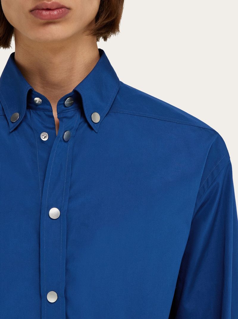 Salvatore Ferragamo o1s1rm0226 Botton Down Shirt in Blue Size US XL / EU 56 / 4 - 7 Thumbnail