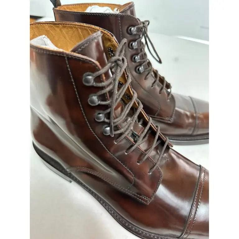 Handmade × Suitsupply New Suitsupply Brown Patent Leather Boots Size US 9 / EU 42 - 6 Thumbnail