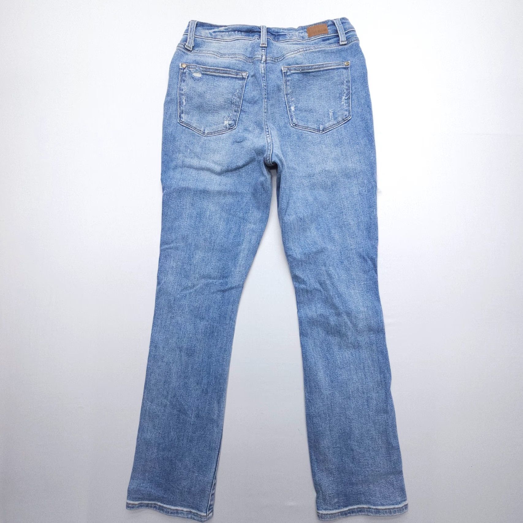Vintage Judy Blue Jeans Straight Fit Blue Distressed High Rise 28 Women Boho Denim Stretch 5-Pocket Regular Size 28 Inseam 30 Vintage? No (remove) Size 28" / US 6 / IT 42 - 2 Thumbnail