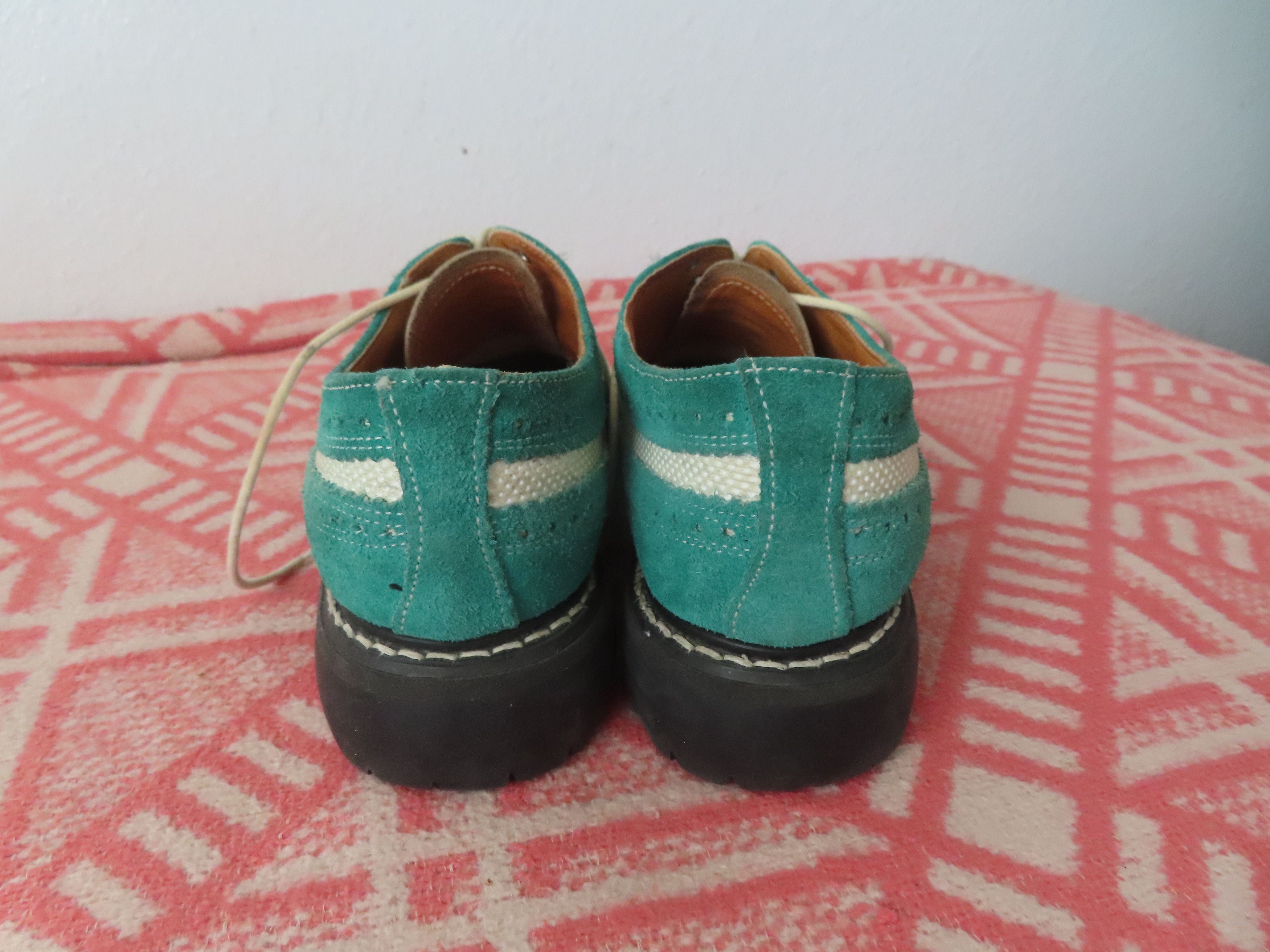 Designer × George Cox × Vintage Vintage green white Suede George Cox Shoes Size US 5 / EU 37 - 3 Thumbnail