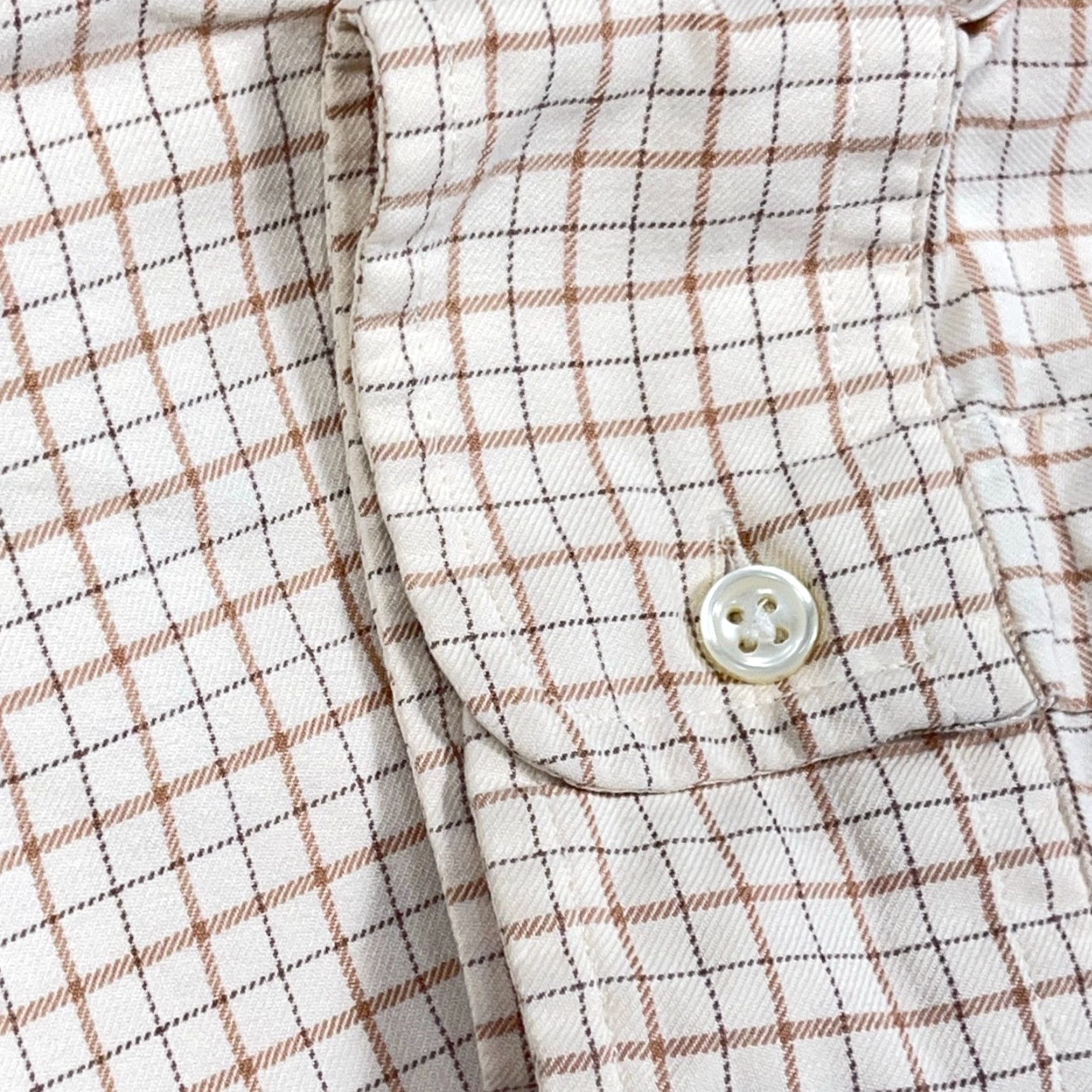Ralph Lauren Ralph Lauren Shirt Men Big & Tall 2XB Tan Beige Plaid Button-Up Classic Fit Dress Tattersall Size 48R - 5 Thumbnail