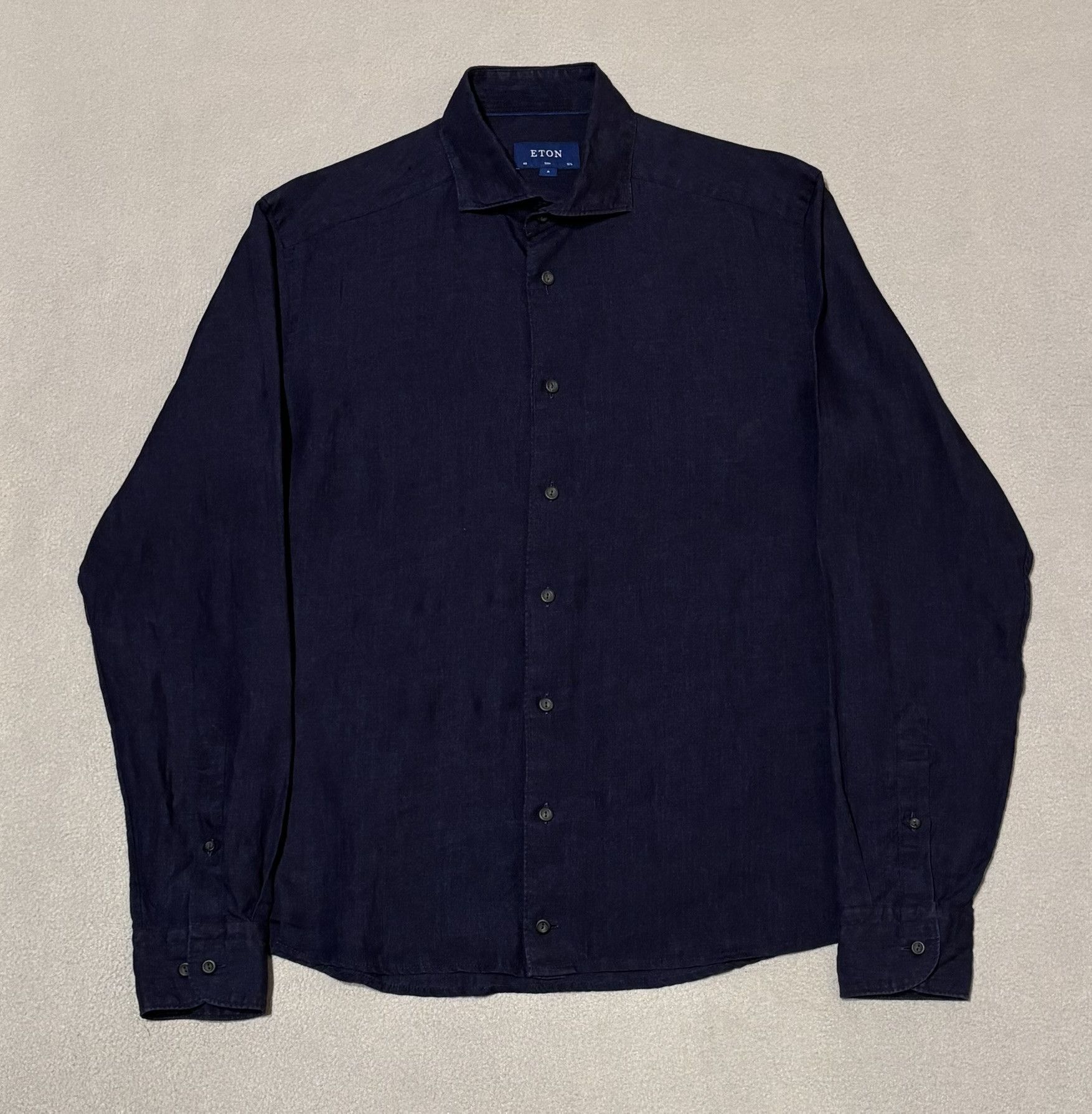 Eton Eton Slim Shirt Navy 100% Linen Size 40 Size US L / EU 52-54 / 3 - 5 Thumbnail