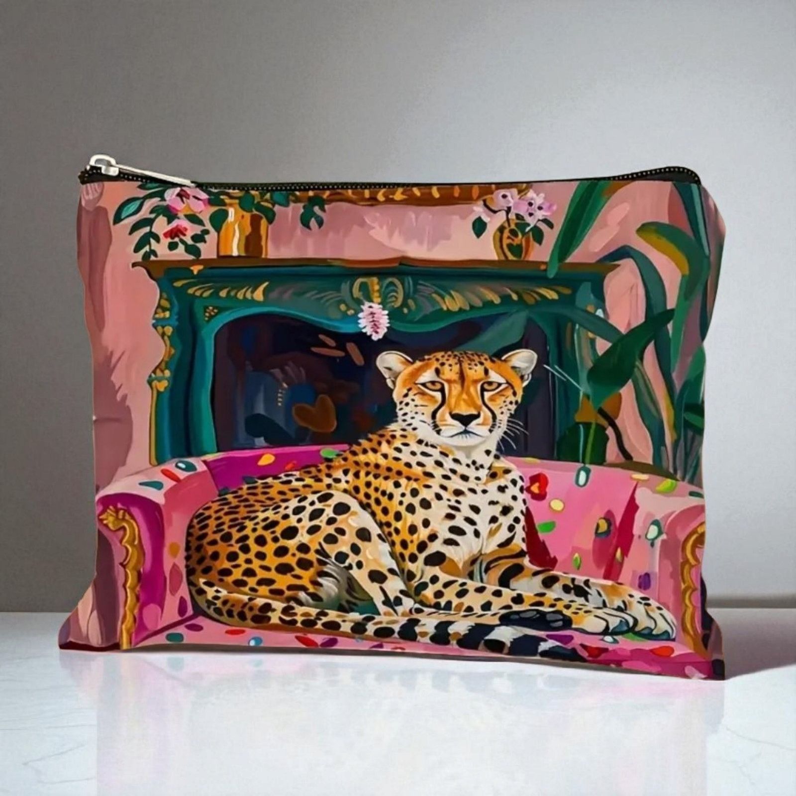 Other Bohemian Leopard Jungle Cosmetic Bag Artistic Makeup Pouch Size ONE SIZE - 1 Thumbnail