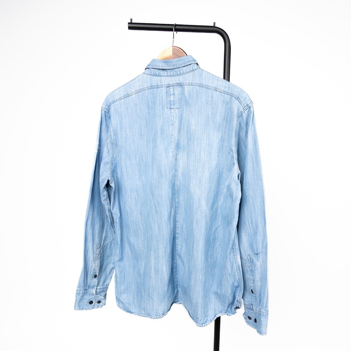 G-Star G-Star Raw Mens Denim Shirt USN Rhine Light Blue Button Up Size US XL / EU 56 / 4 - 3 Thumbnail