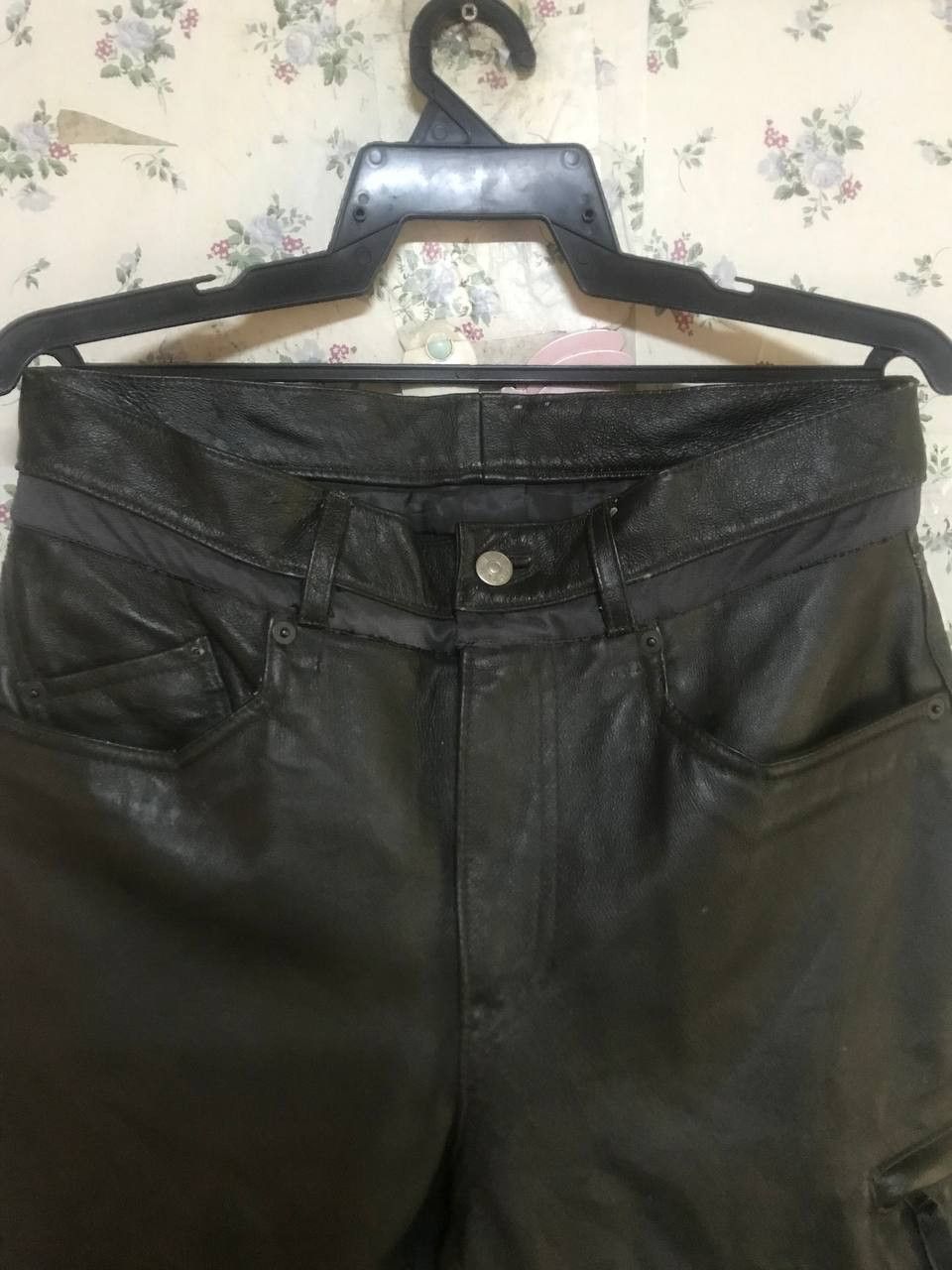 Seditionaries Vintage PPFM Poem Punk Leather Pants Dark Green Size US 31 - 6 Thumbnail