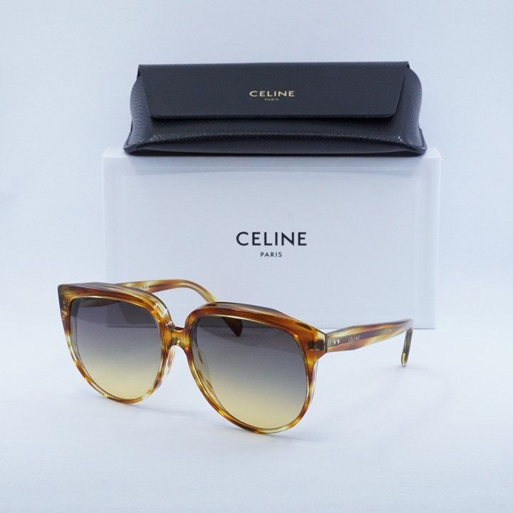 Celine Celine CL40048I 56B Women Sunglasses Havana Cat Eye Frame Size ONE SIZE - 11 Thumbnail