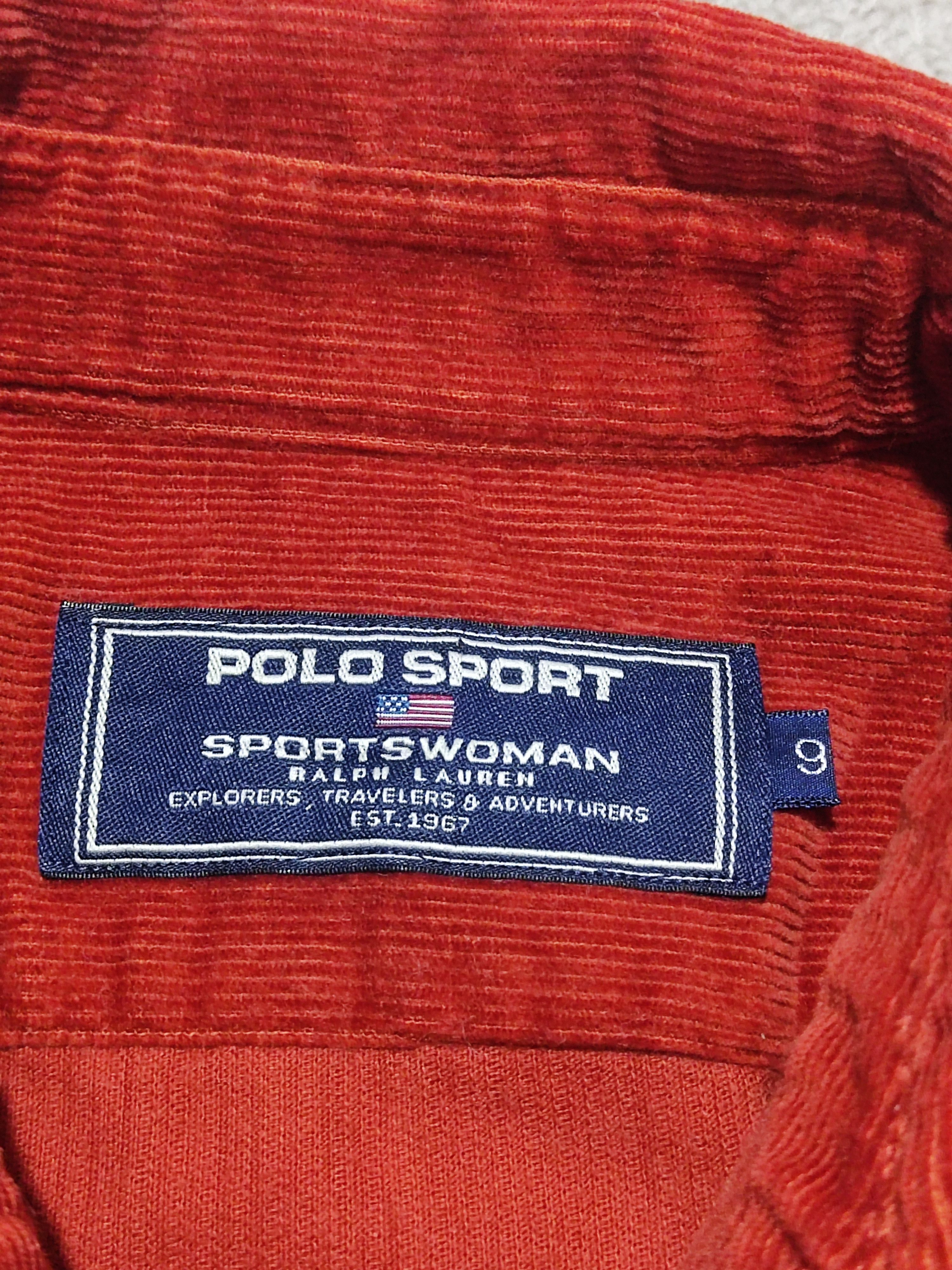 Polo Ralph Lauren VTG Polo Sport Ralph Lauren Sportswoman Red Corduroy Shirt Size S / US 4 / IT 40 - 11 Thumbnail