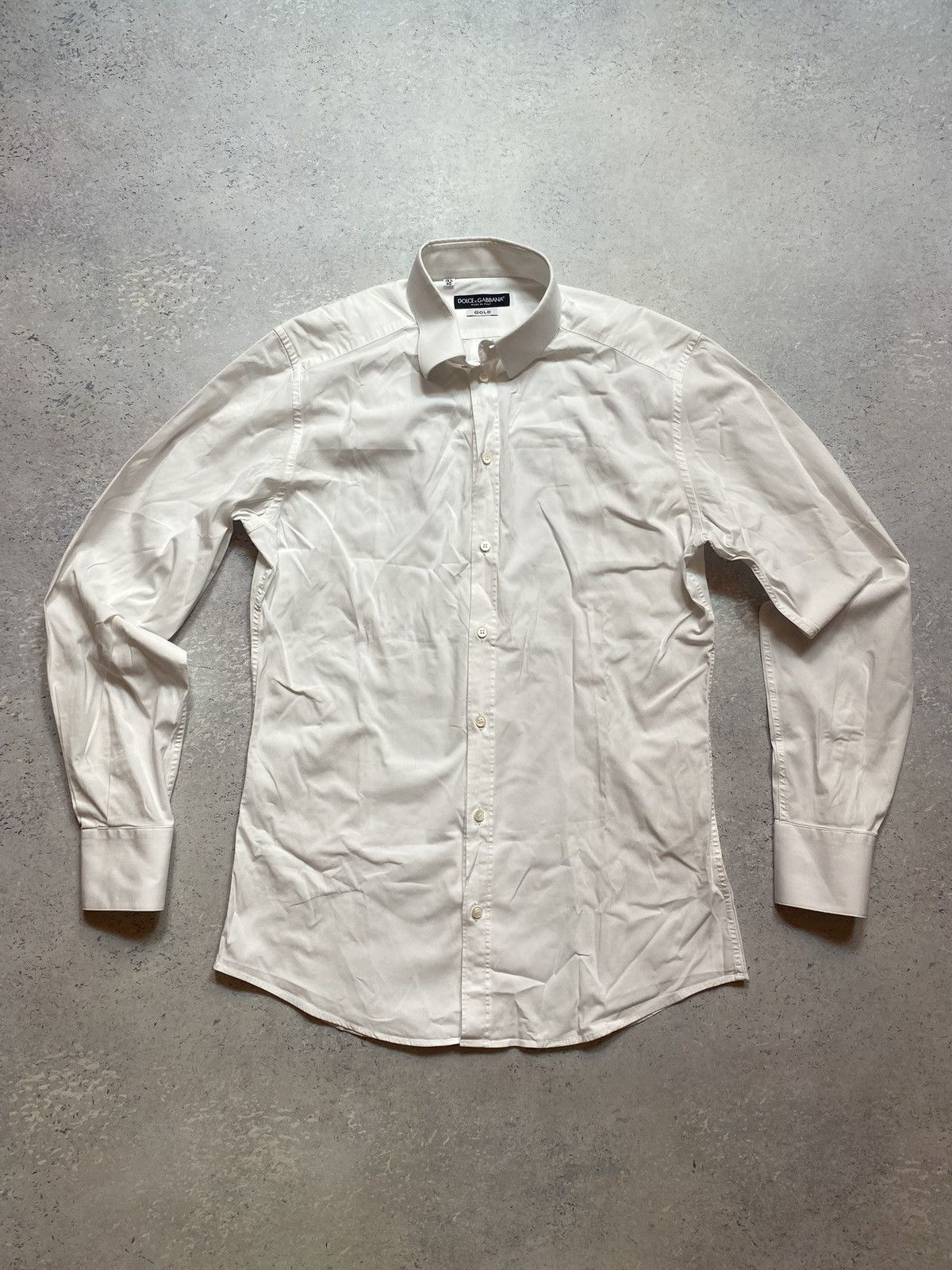 Dolce & Gabbana White Dolce Gabbana Gold Mens Shirt Button Up Size Medium Size US M / EU 48-50 / 2 - 2 Thumbnail