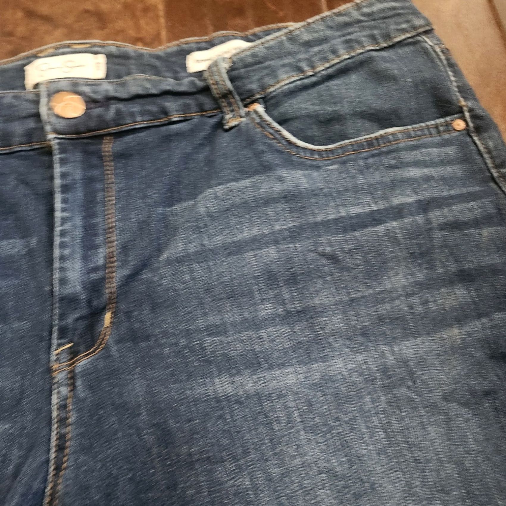 Jessica Simpson Jessica Simpson Womens 20W Dark Wash Denim Shorts Rolled Cuff Casual American 90s Stretch Blue Regular Ship Womens Size 42" / US 20 - 5 Thumbnail