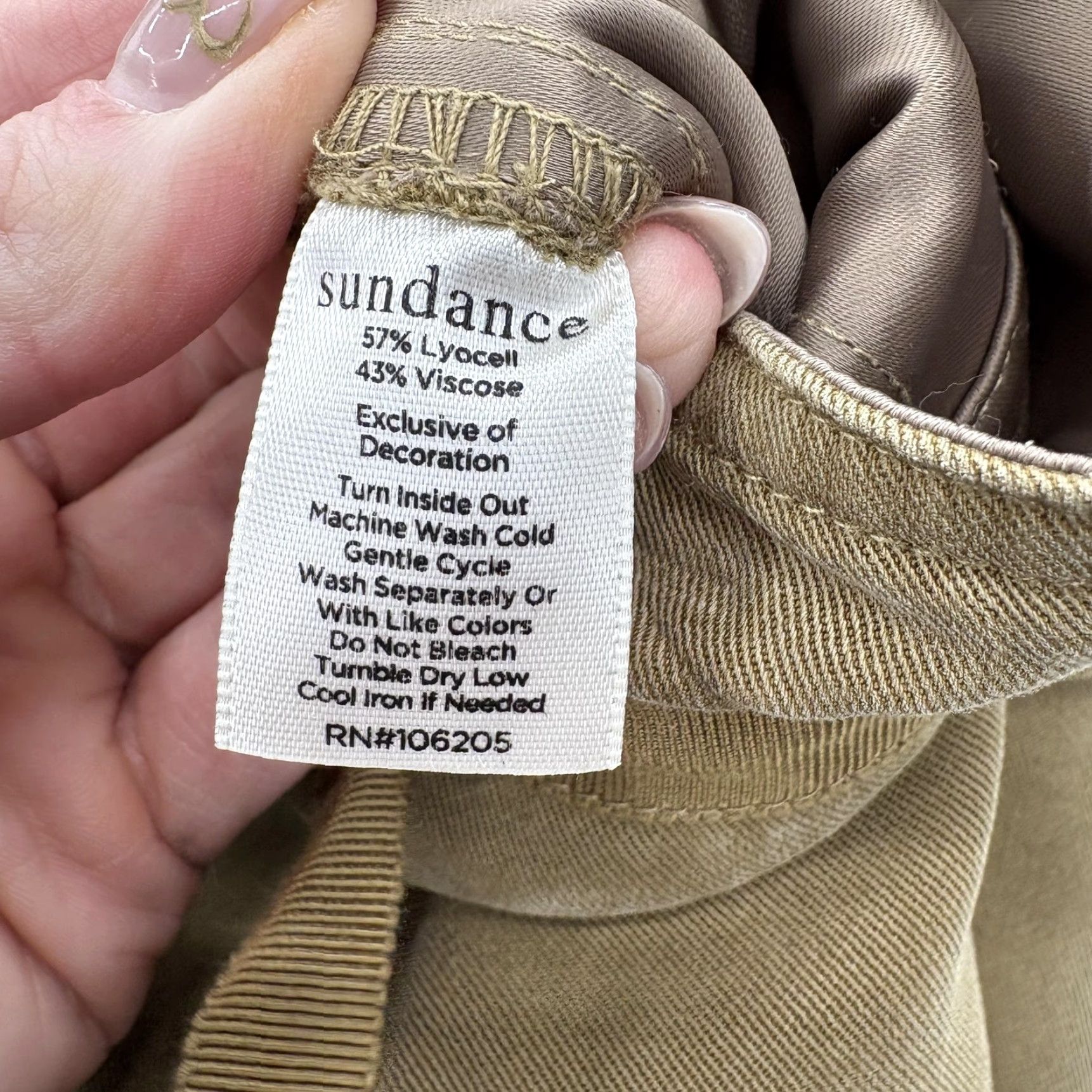Vintage Sundance Cargo Pants Womens 8 Brown Lyocell Viscose Cuffed Drawstring Joggers Size 30" / US 8 / IT 44 - 5 Thumbnail