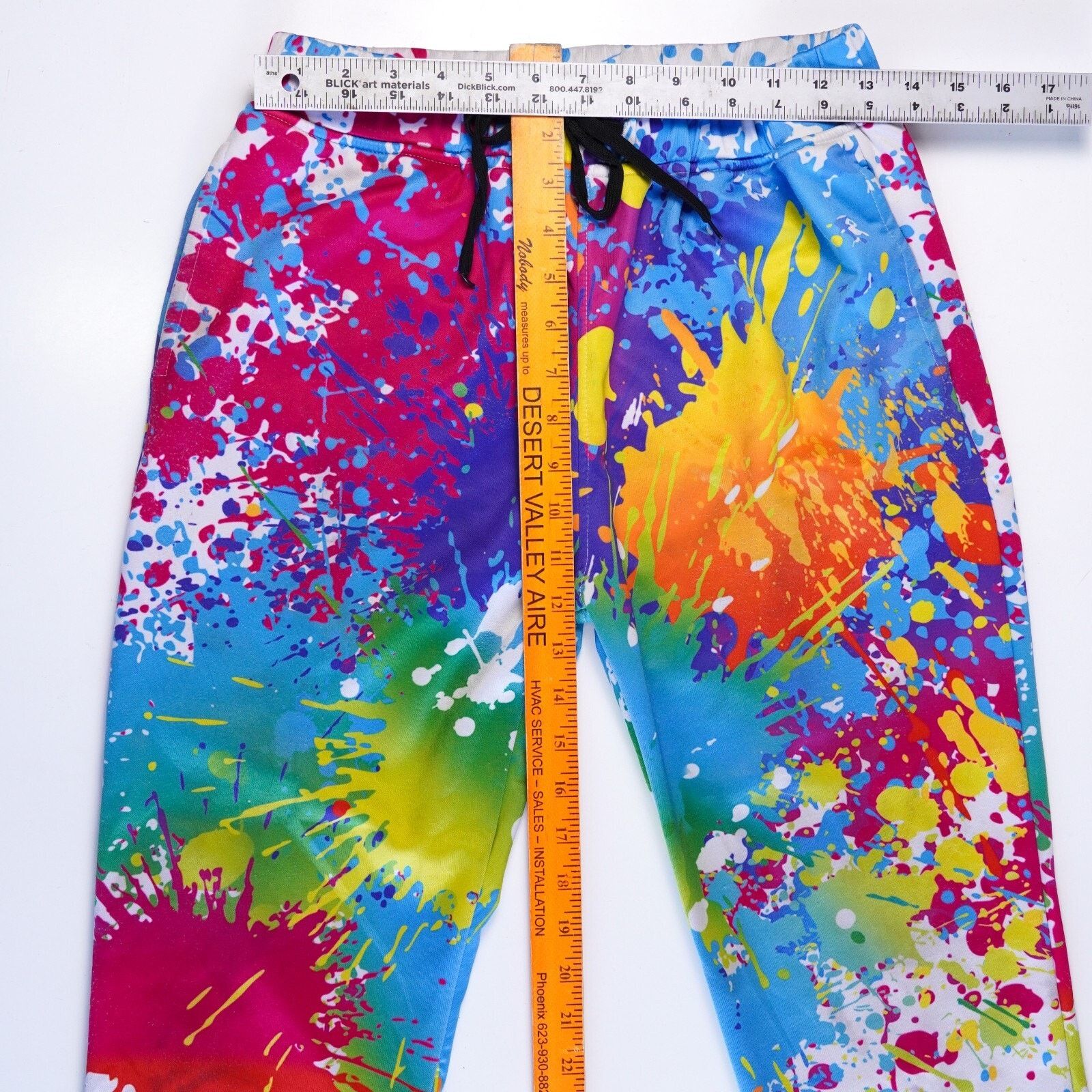 Other Rainbow Colorful Paint Sweatpants Drawstring Joggers Men S Size US 26 / EU 42 - 2 Thumbnail