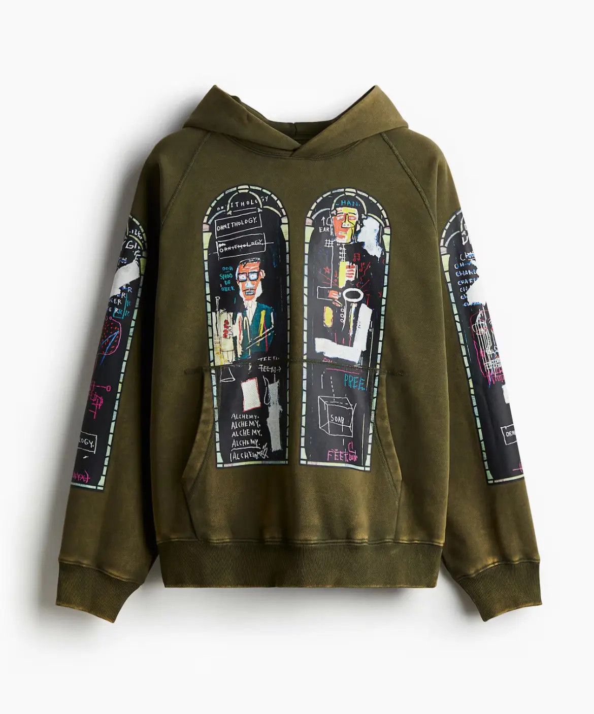 H&M × Jean-Michel Basquiat × Who Decides War Who Decides War x H&M x Basquiat Olive Oversized Hoodie Size US S / EU 44-46 / 1 - 1 Preview