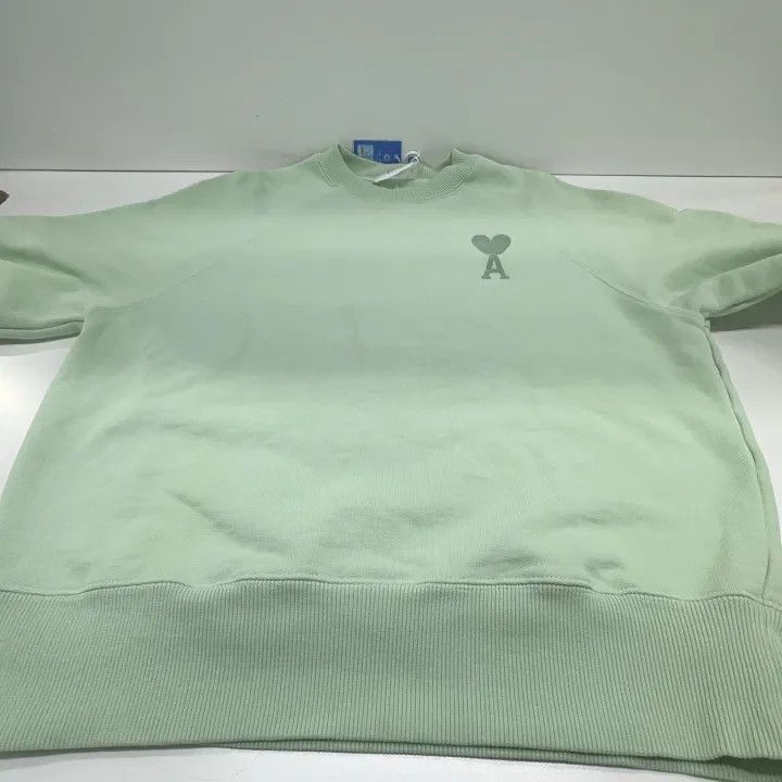 AMI AMIPARIS SS22 Mint Green Heart Logo Sweatshirt -2507 Size US S / EU 44-46 / 1 - 3 Thumbnail