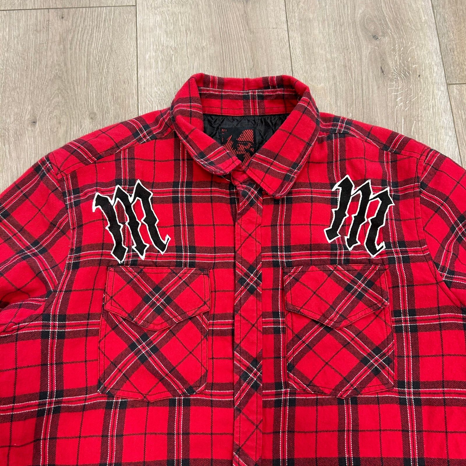 Metal Mulisha Metal Mulisha Red Flannel Jacket Button Up Size Medium M B21 Size US M / EU 48-50 / 2 - 2 Thumbnail