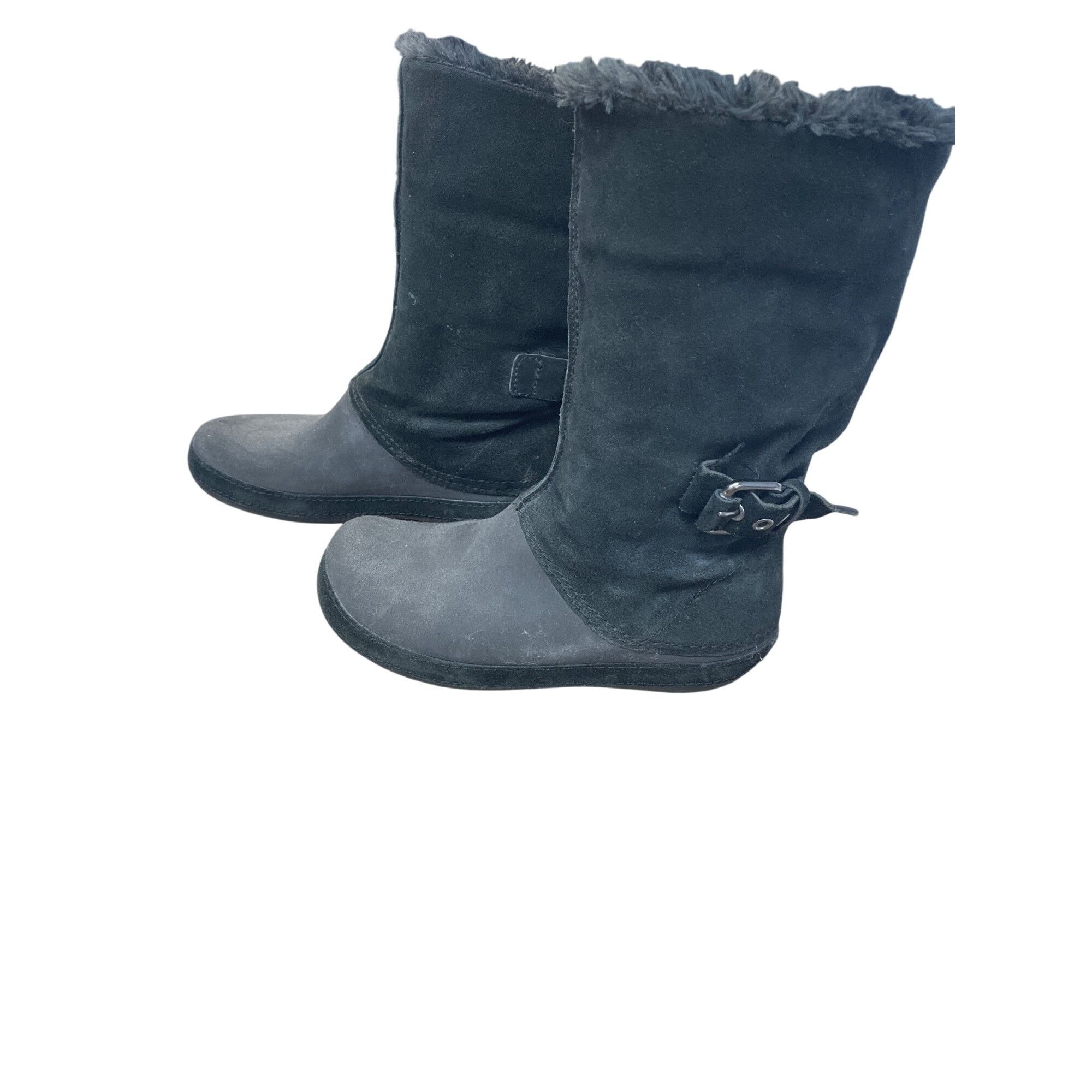 Crocs Crocs Faux Leather Fur Lined Womans Black Mid Calf Winter b Size US 8 / IT 38 - 4 Thumbnail
