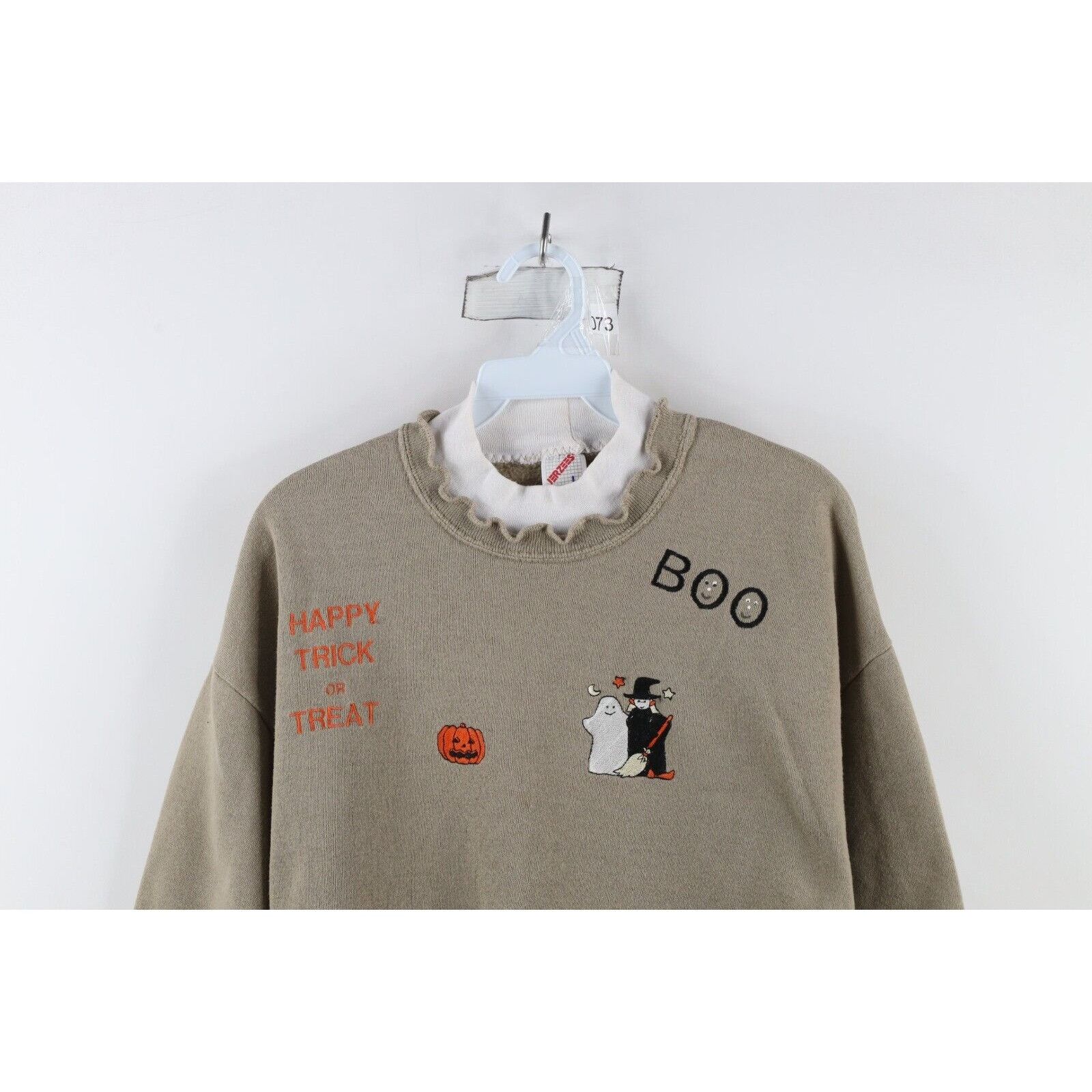 Vintage Vintage 90s Streetwear Faded Halloween Pumpkin Sweatshirt Size L / US 10 / IT 46 - 2 Thumbnail